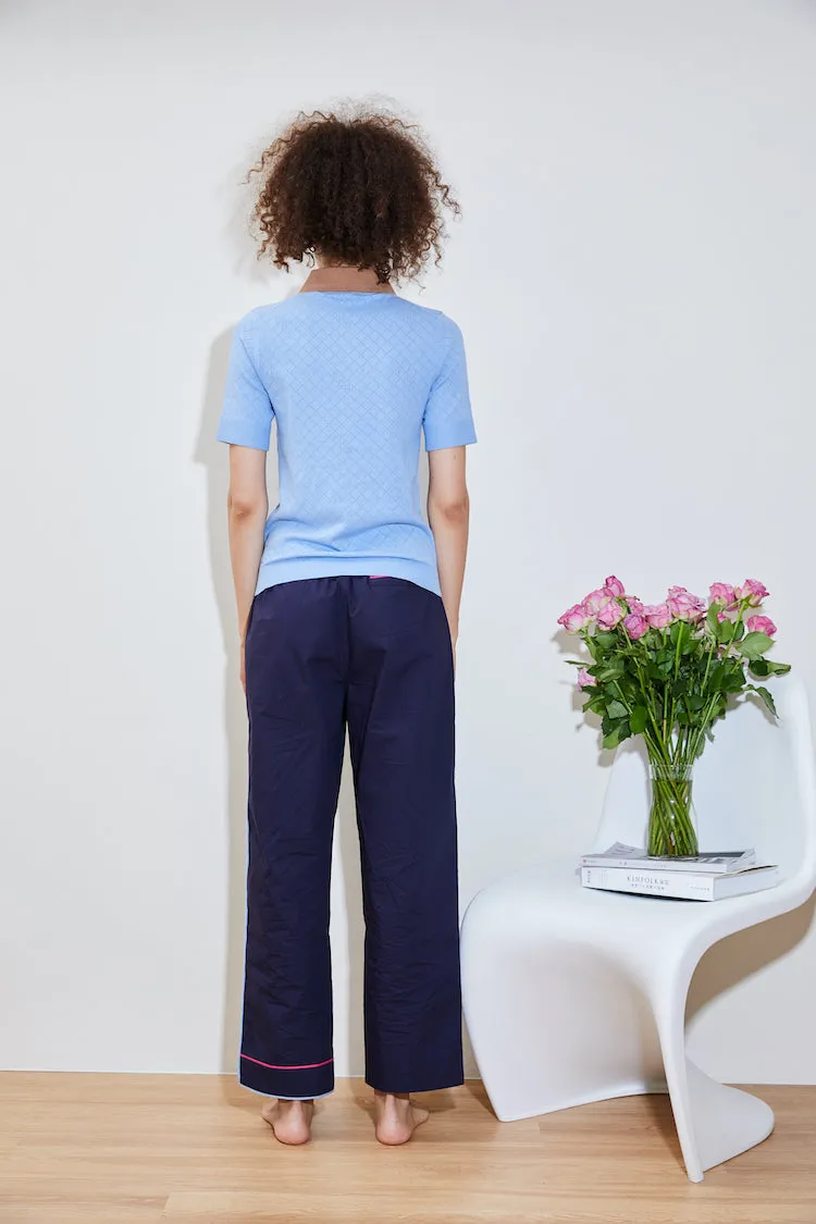 Flexible Hemline Buttonless Closure BURNET hydraKNIT ECOVERO POLO blue