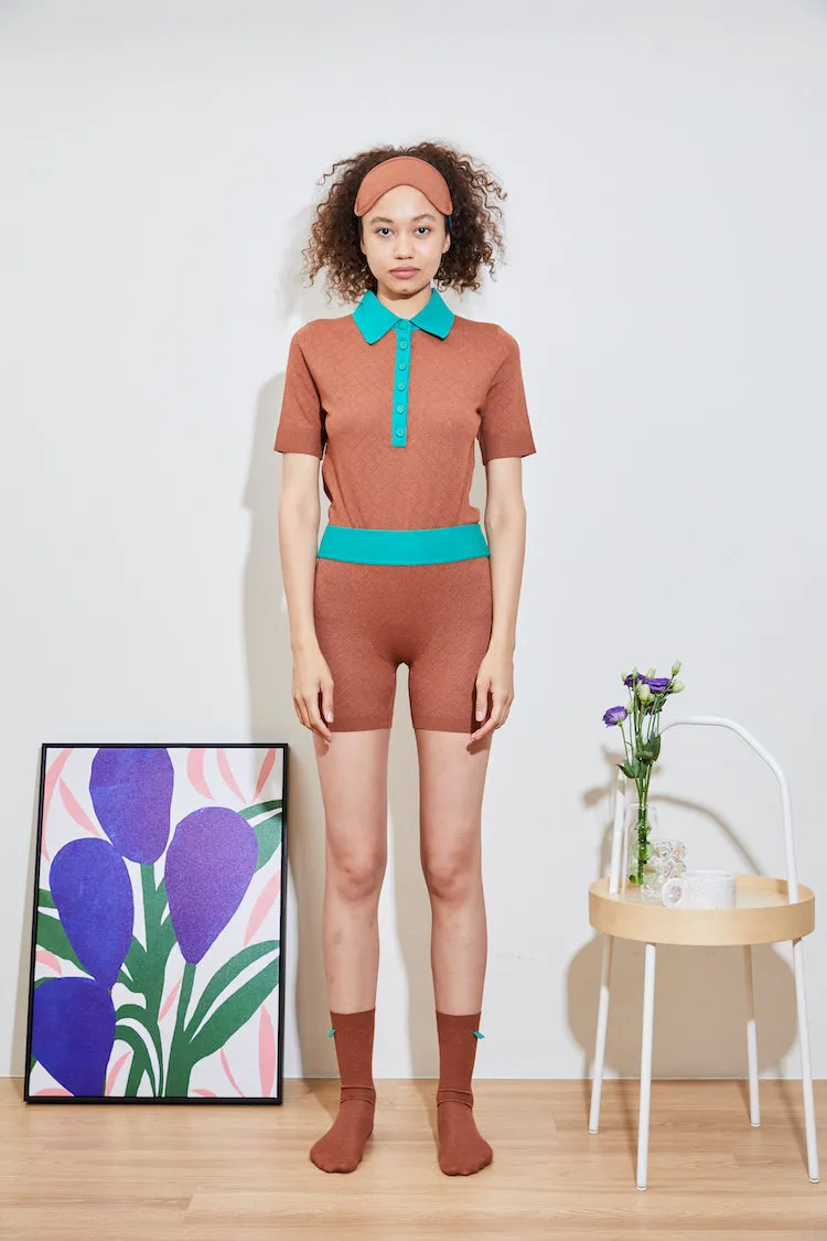 Thermal Regulation Fabric Organic Cotton Fiber BURNET hydraKNIT ECOVERO POLO brn