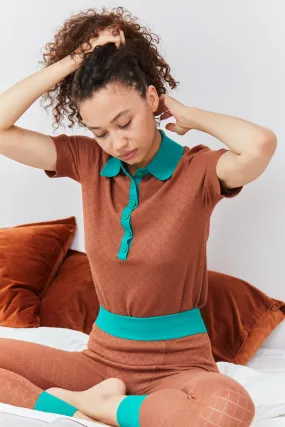 BURNET hydraKNIT ECOVERO POLO brn 3D Spacer Fabric