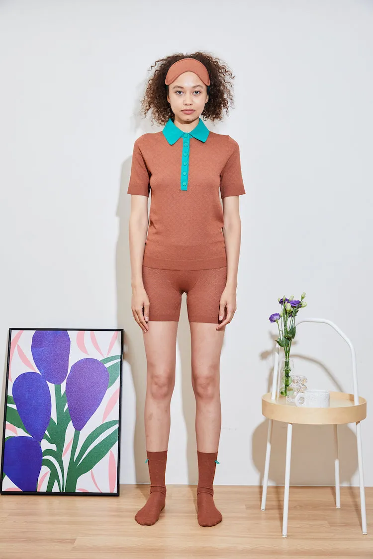 Layered Hem Reinforcement BURNET hydraKNIT ECOVERO POLO brn