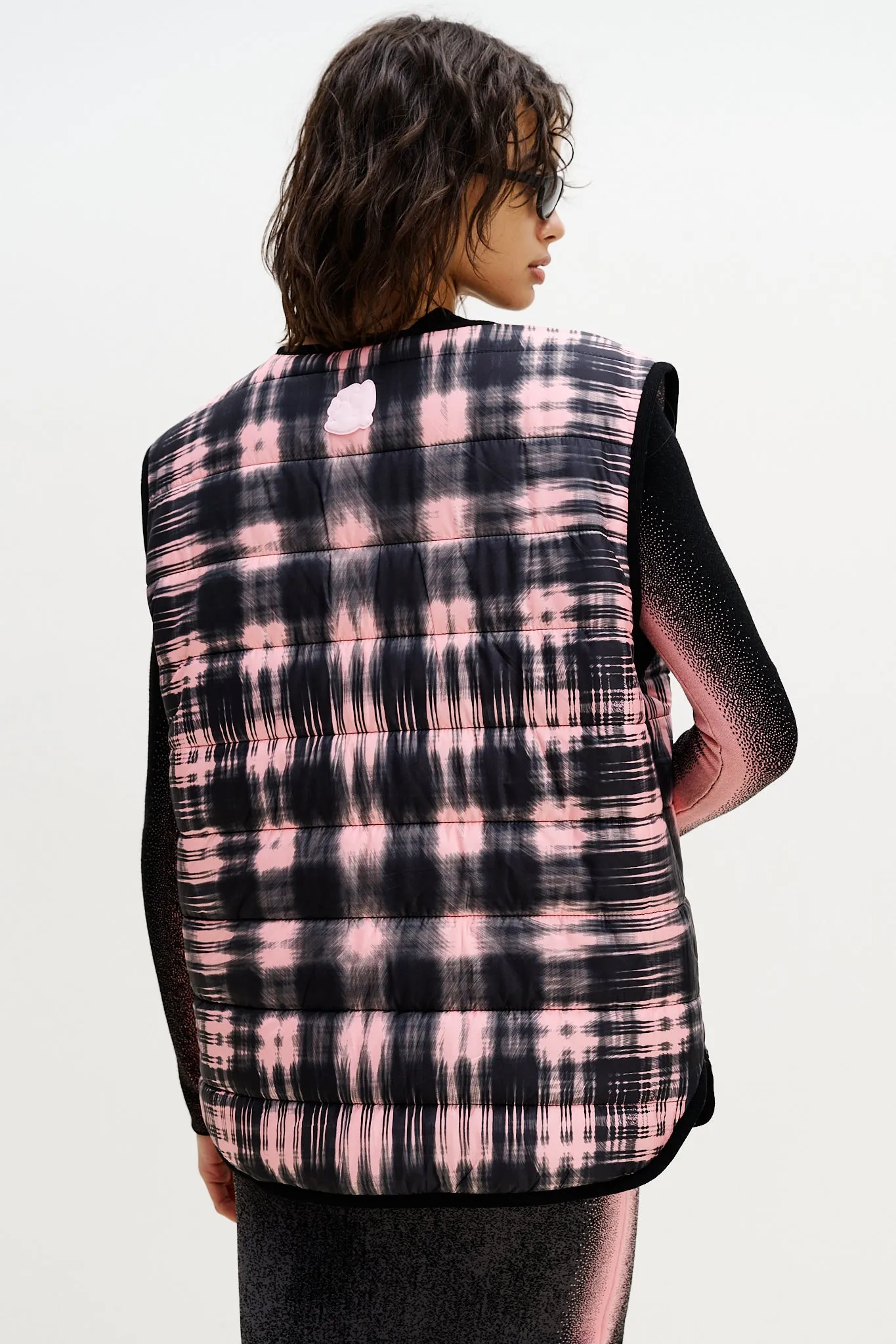 AVRIL REVERSIBLE QUILTED VEST YarnDyed Stripes FlatlockSeams