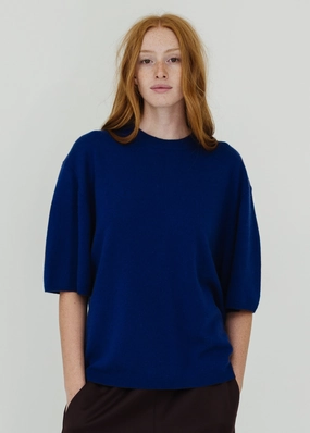 Seamless construction Tibi Washable Cashmere Oversized Easy T in Ink Blue