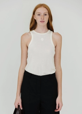 Buttonless Closure Everyday Look By Malene Birger Lise Top in Soft White