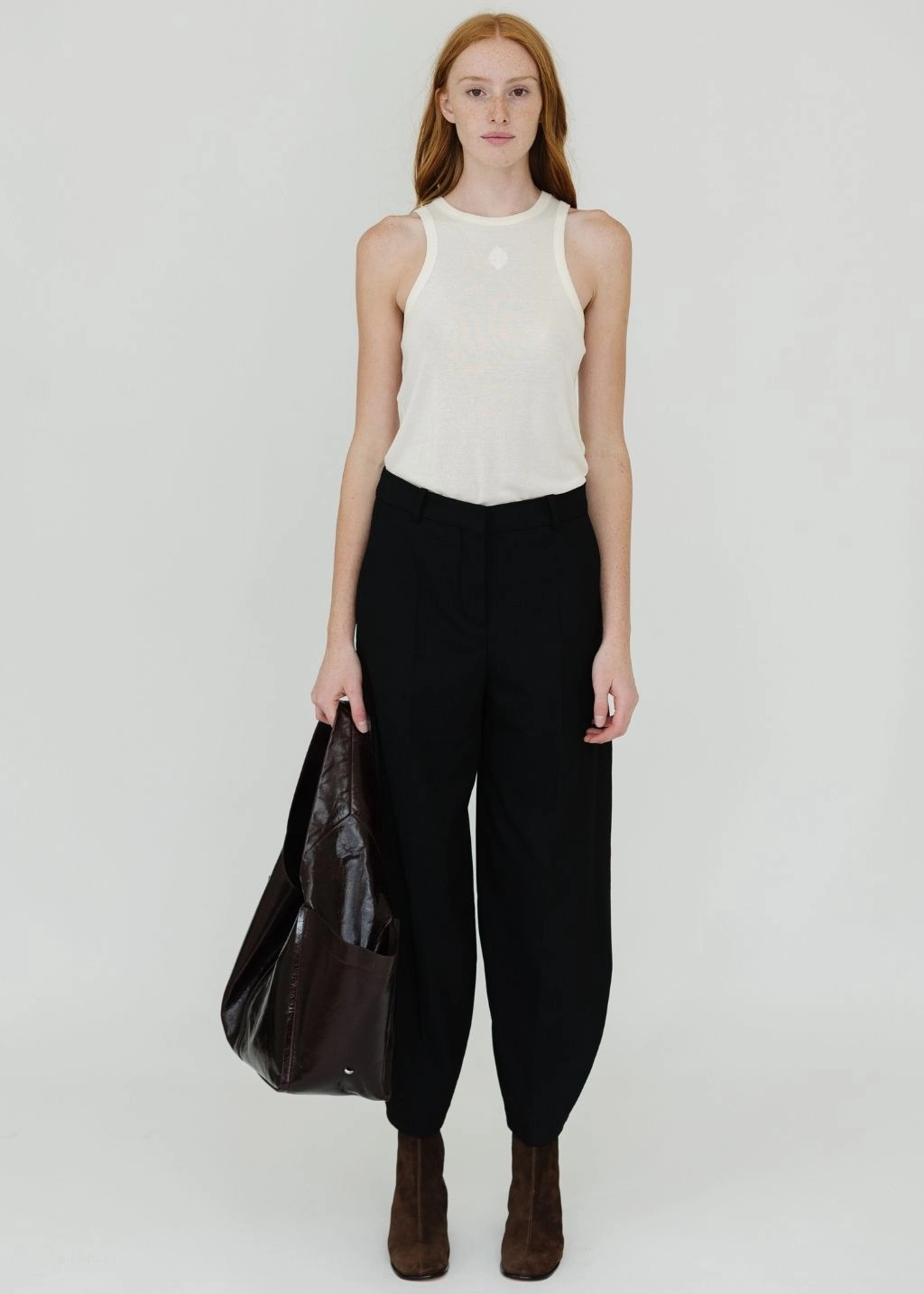 Hidden Button Placket By Malene Birger Lise Top in Soft White