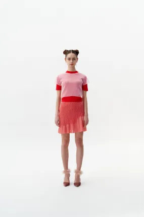 Practical Style Soft Material CALIBAN 3D-BUBBLE RUCHED WAVY MINI SKIRT