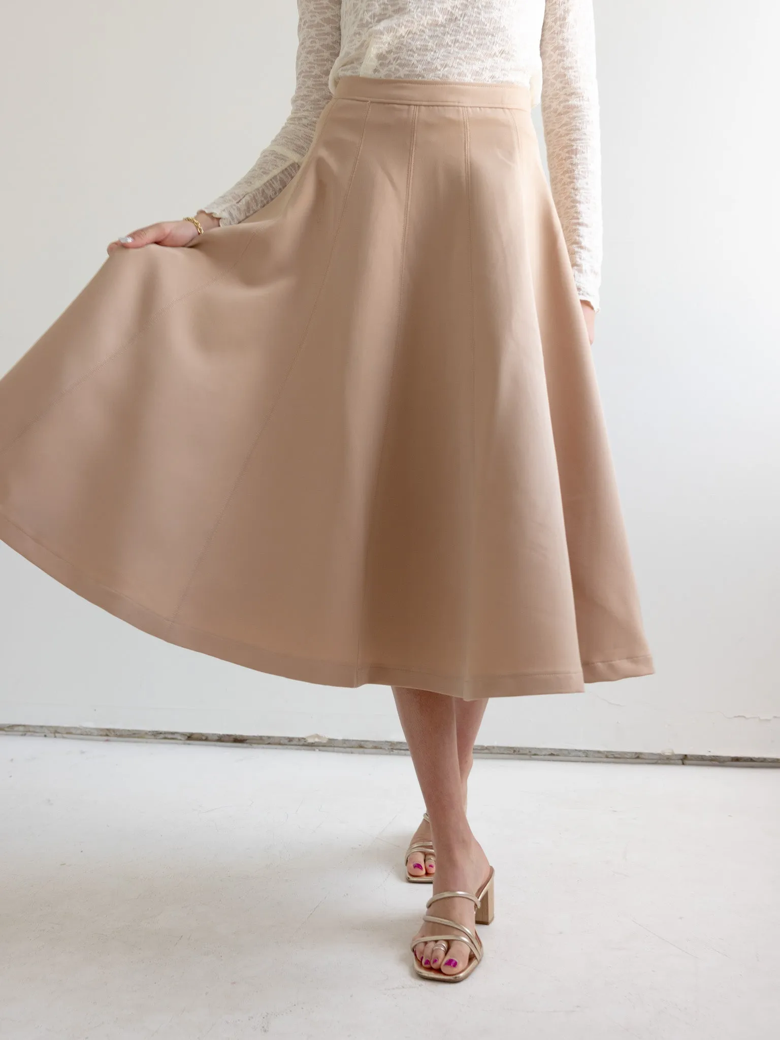 Camel Midi Skirt muted tone Seasonal Must Have