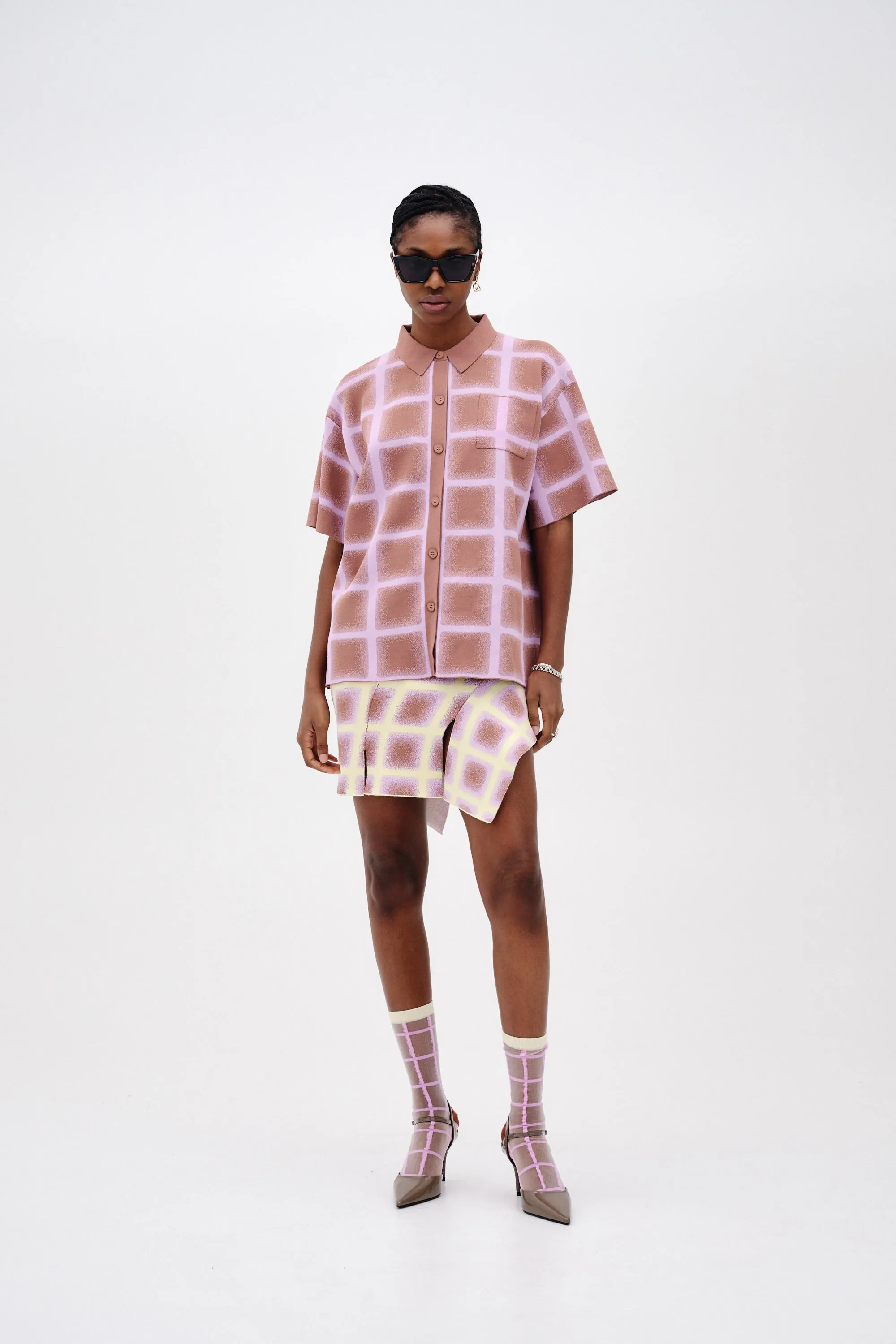 CAMELLIA OVERSIZED PLAID SHIRT Drop Shoulder Cut Cool and Breezy