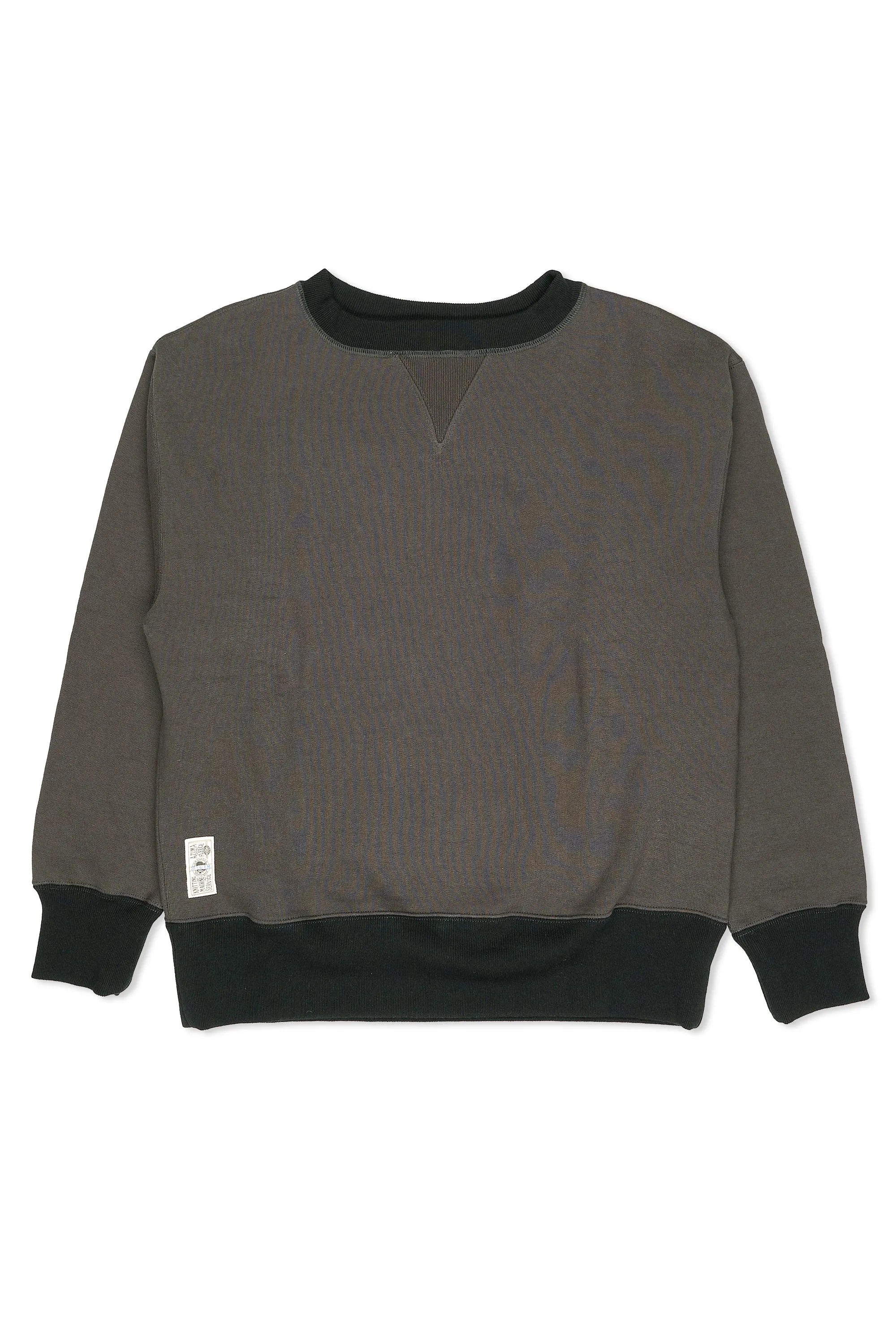 Nigel Cabourn Charcoal 50s 20.5oz Cotton Crew Neck Sweatshirt Bold Hue Ventilated Back