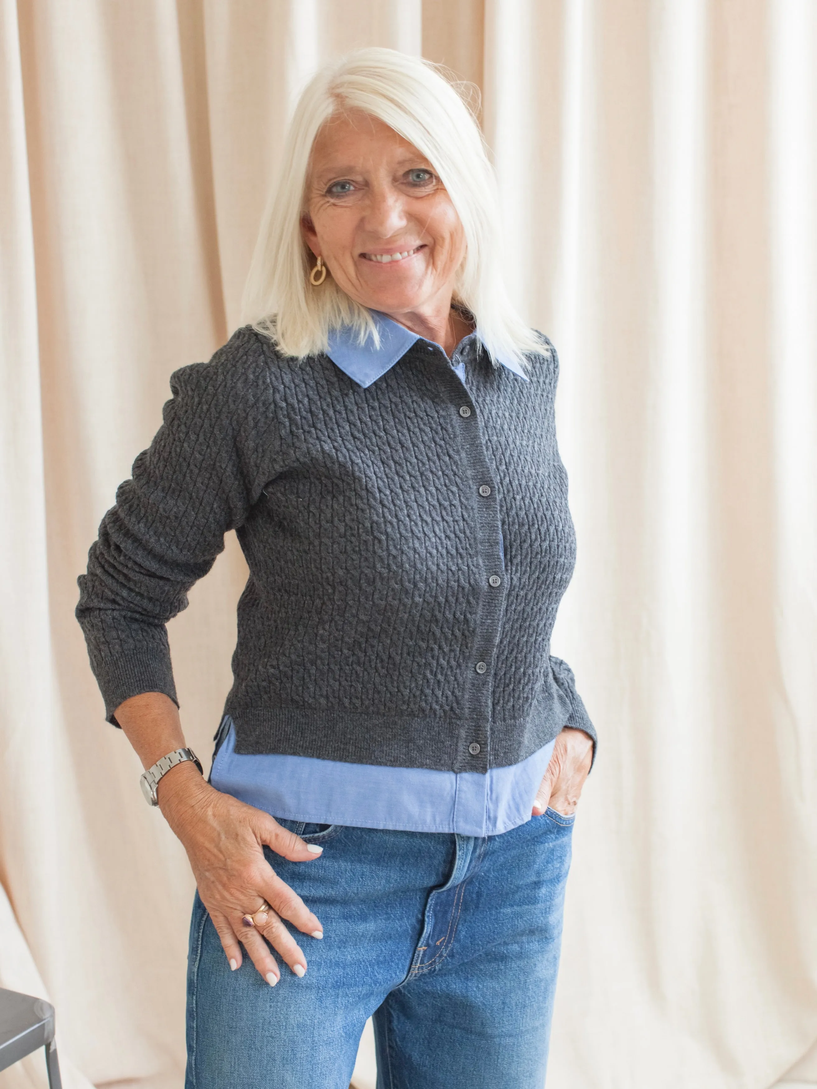 Shannon Layered Cardigan Sleek Stretch Fit