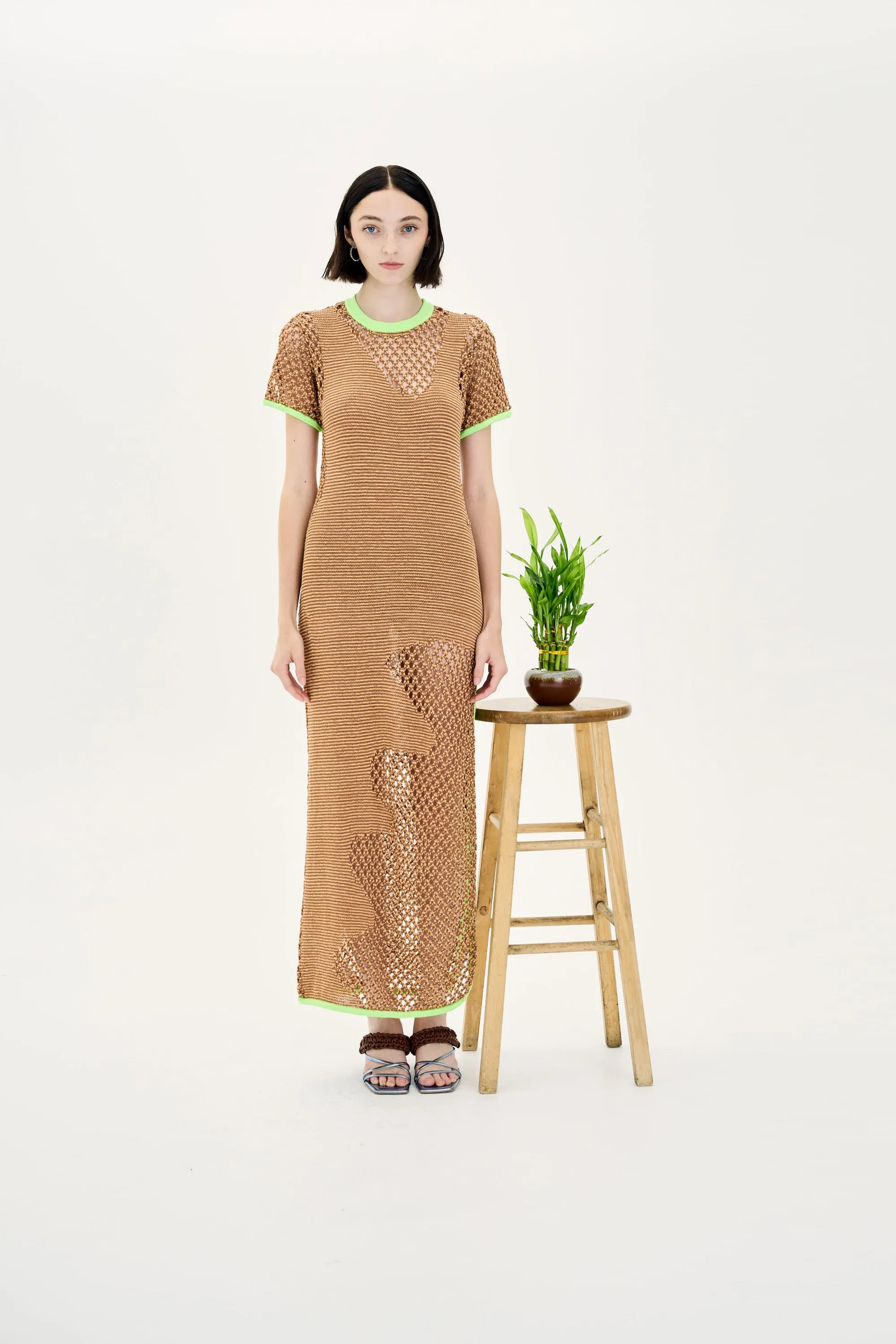 PERRY CROCHET SHORT SLEEVE DRESS Relaxed fit wear Everyday Use