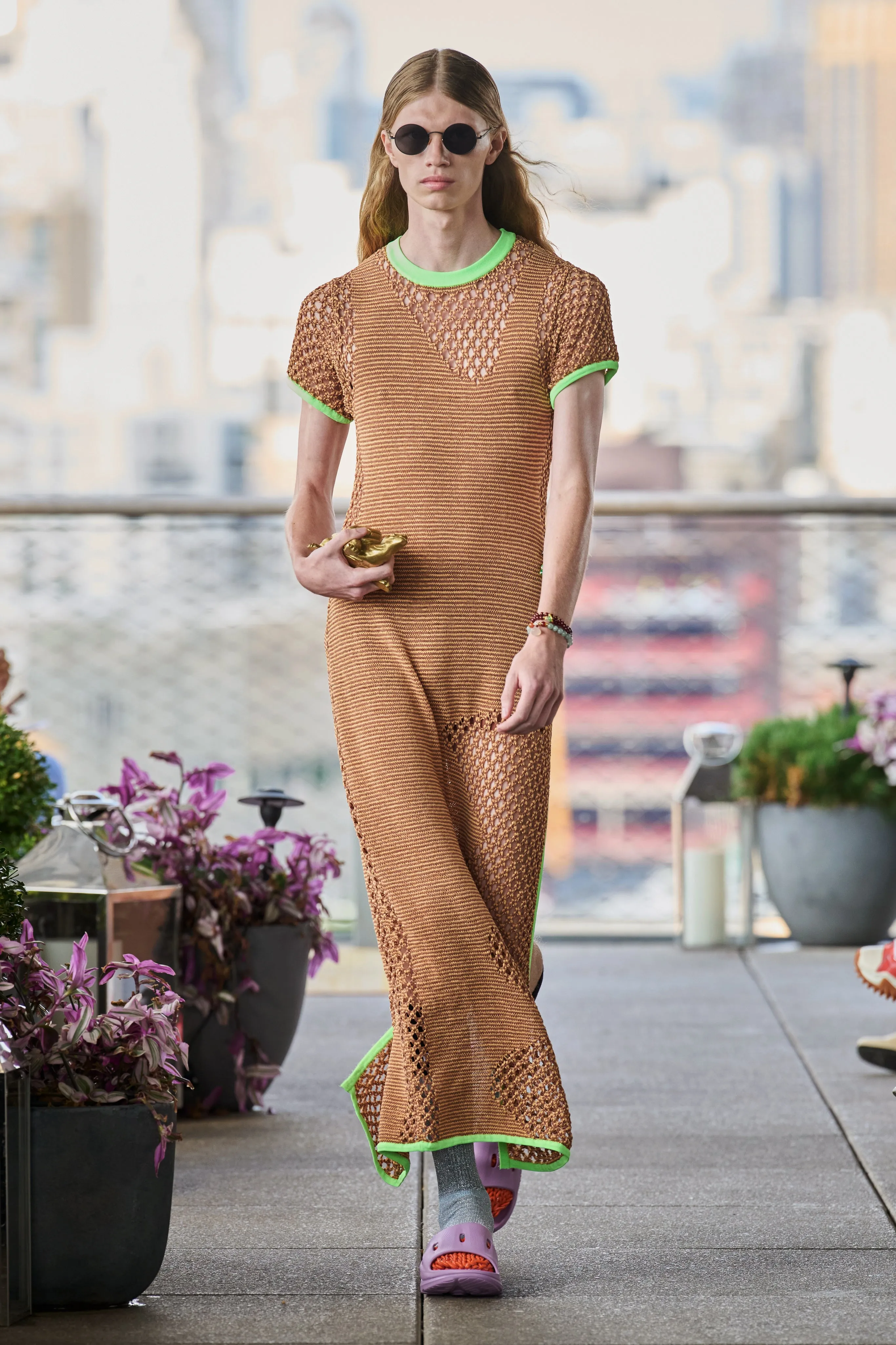 Velvet-Edge PERRY CROCHET SHORT SLEEVE DRESS