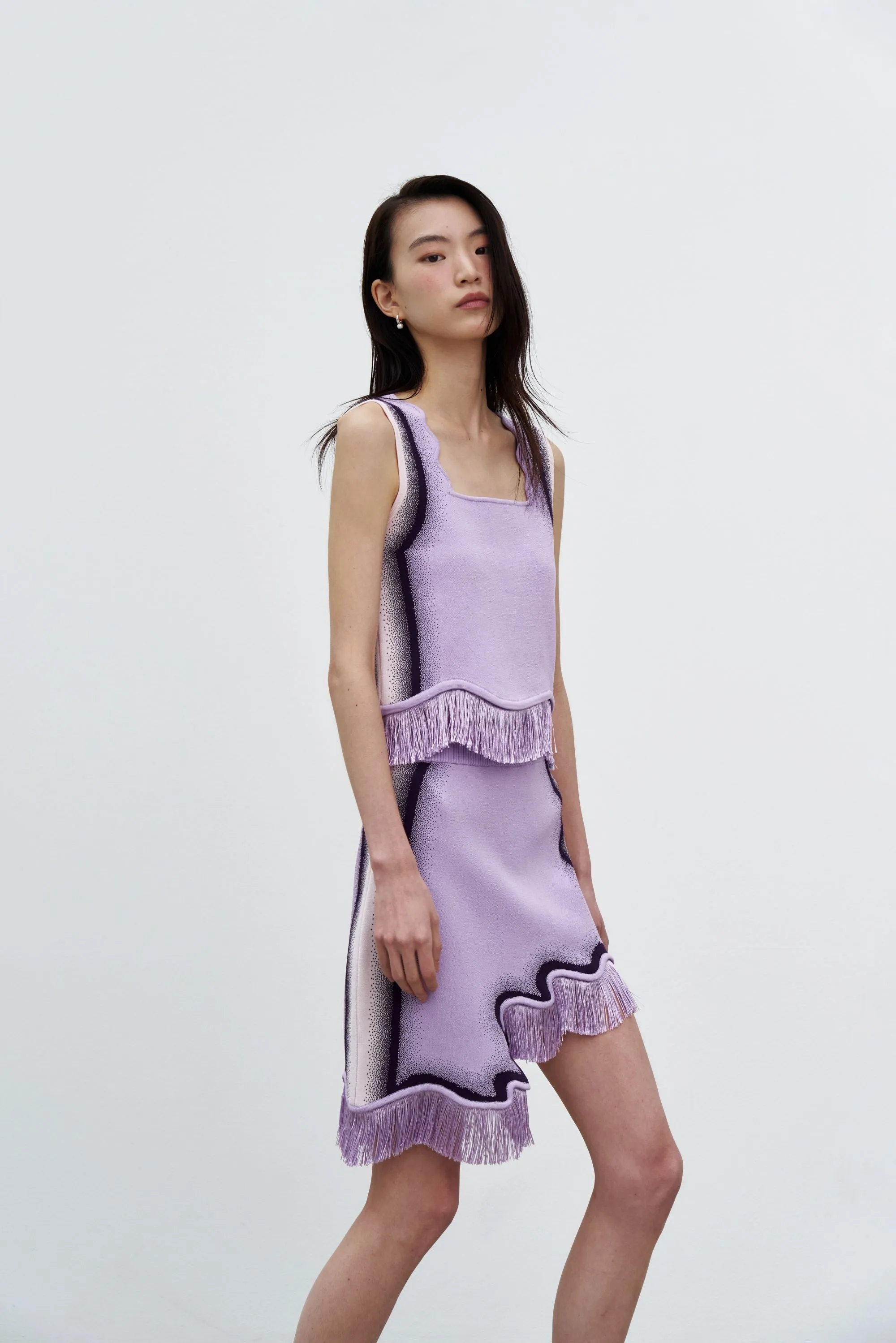 AUDREY WAVY MINI SKIRT WITH FRINGE Casual Performance