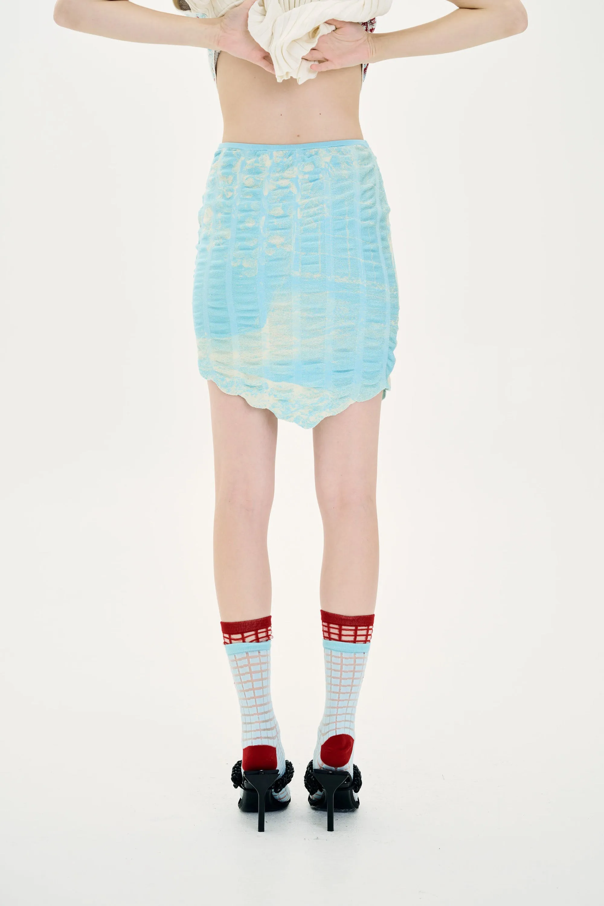 CHERRY DOG PRINT MINI SKIRT Flexible Look Friction Resistant Fabric