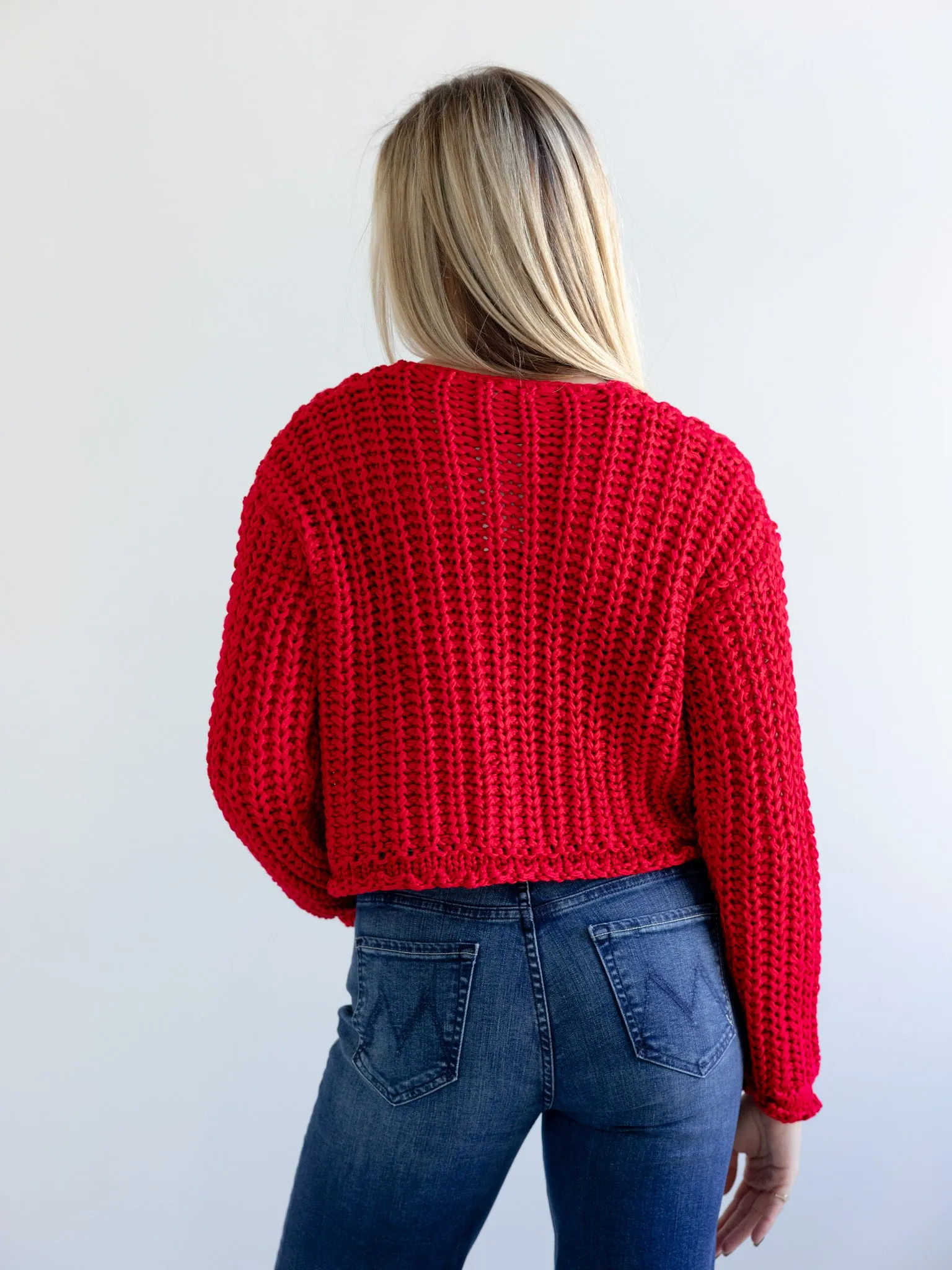Cherry Red Cardigan Effortless Comfort Fit