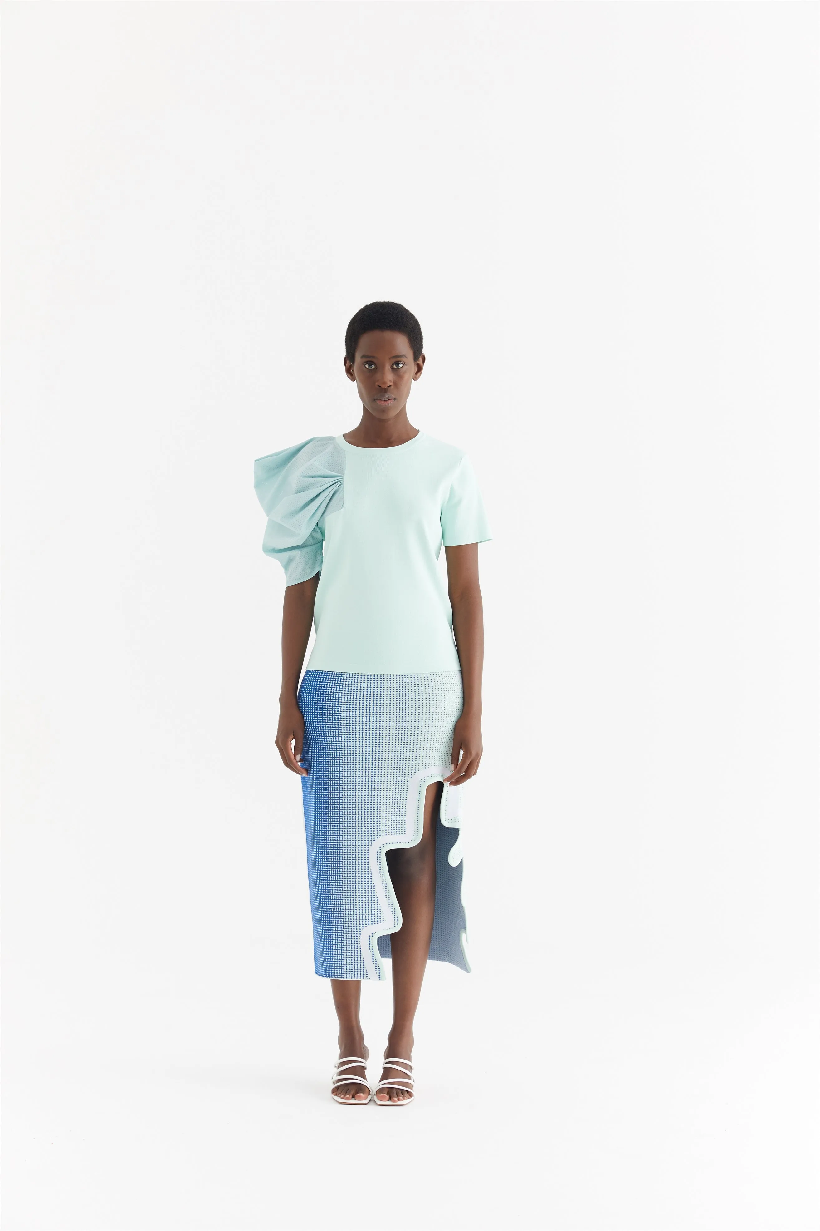 CHIARA PUFF SLEEVE TEE Stylish Look GarmentWashed Texture