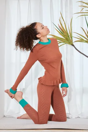 Contrast Stitch Accent CHILI hydraKNIT ECOVERO PULLOVER brn