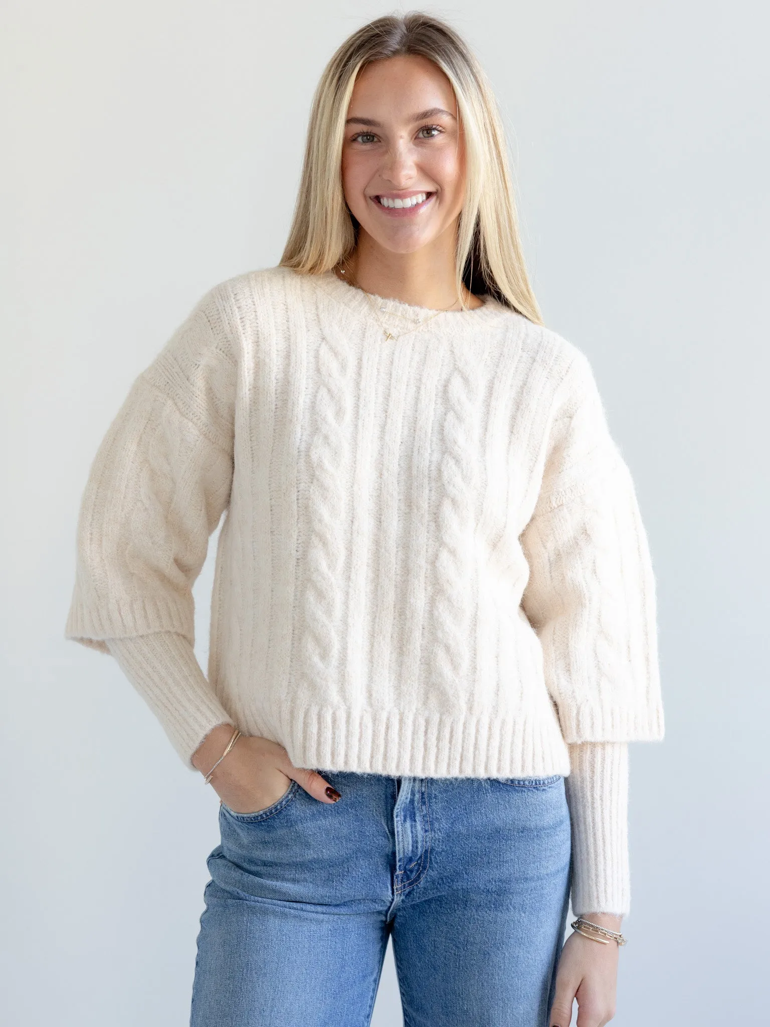 Anti Pilling Finish Versatile Layers Amelia Cable Knit