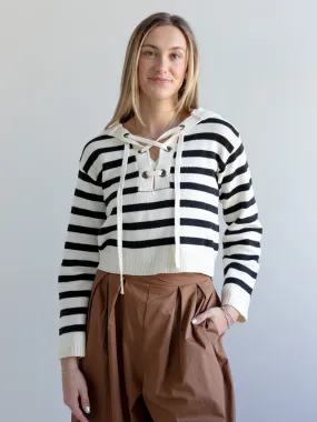 Eliza Lace-Up Sweater All Day Softness Simple Knitwear