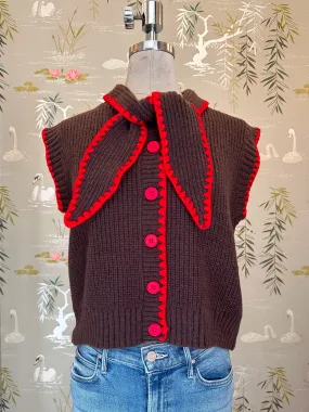 Trendy Warmth Sailor Sleeveless Knit - Brown