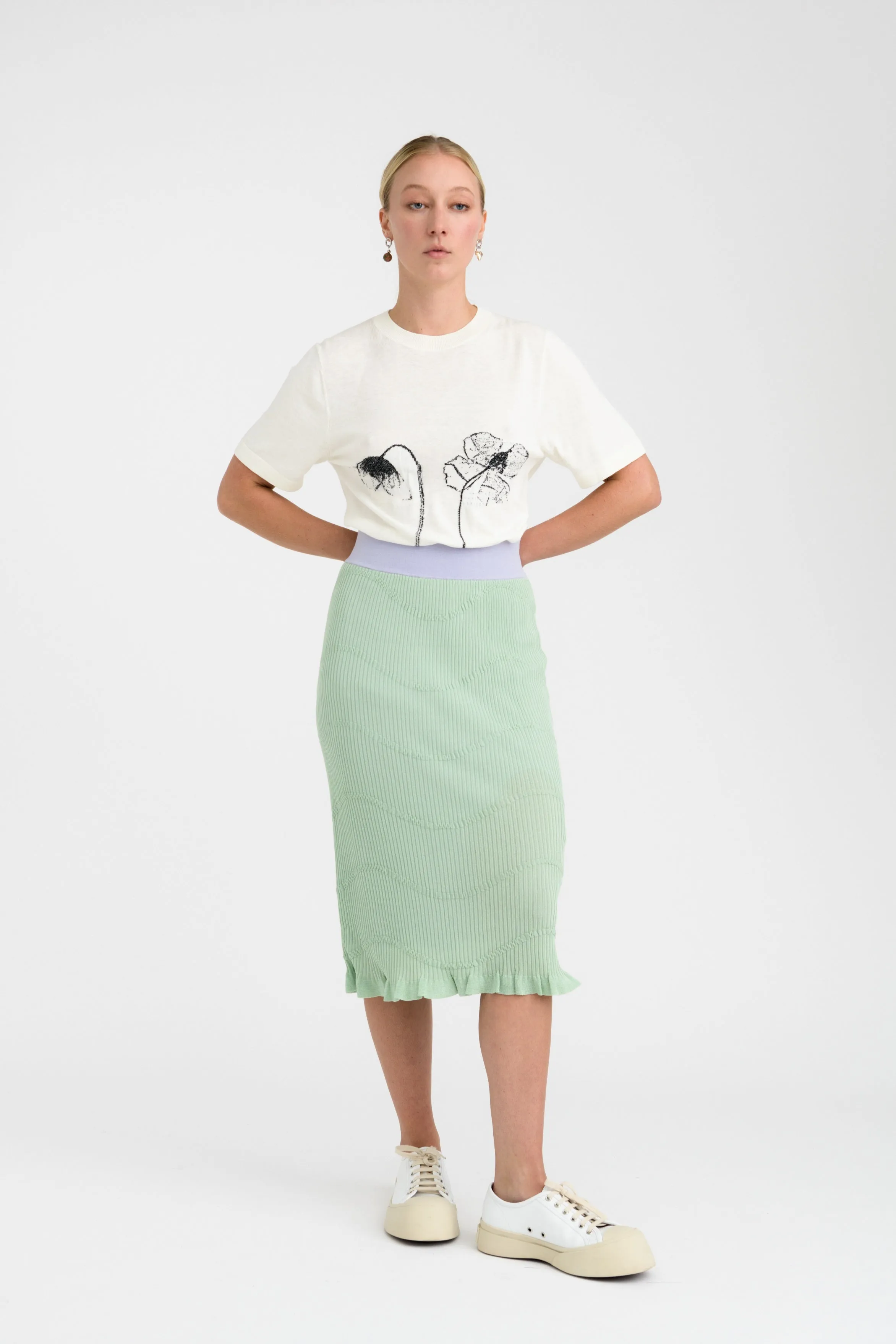 FINLEY DOUBLE LAYER MIDI SKIRT Casual Stretch Wear