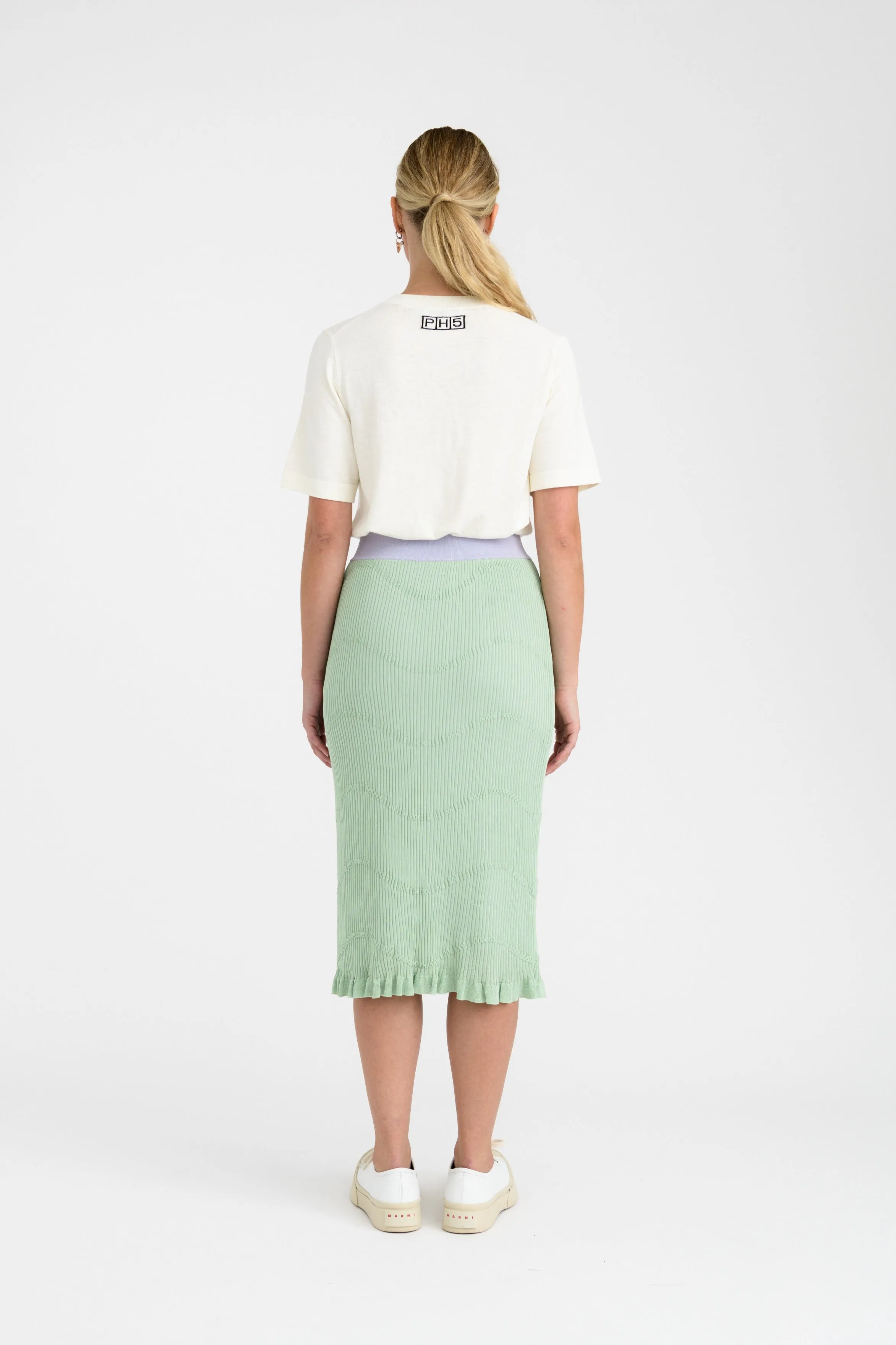 FINLEY DOUBLE LAYER MIDI SKIRT Noise Reduciting Fabric Reflective accents