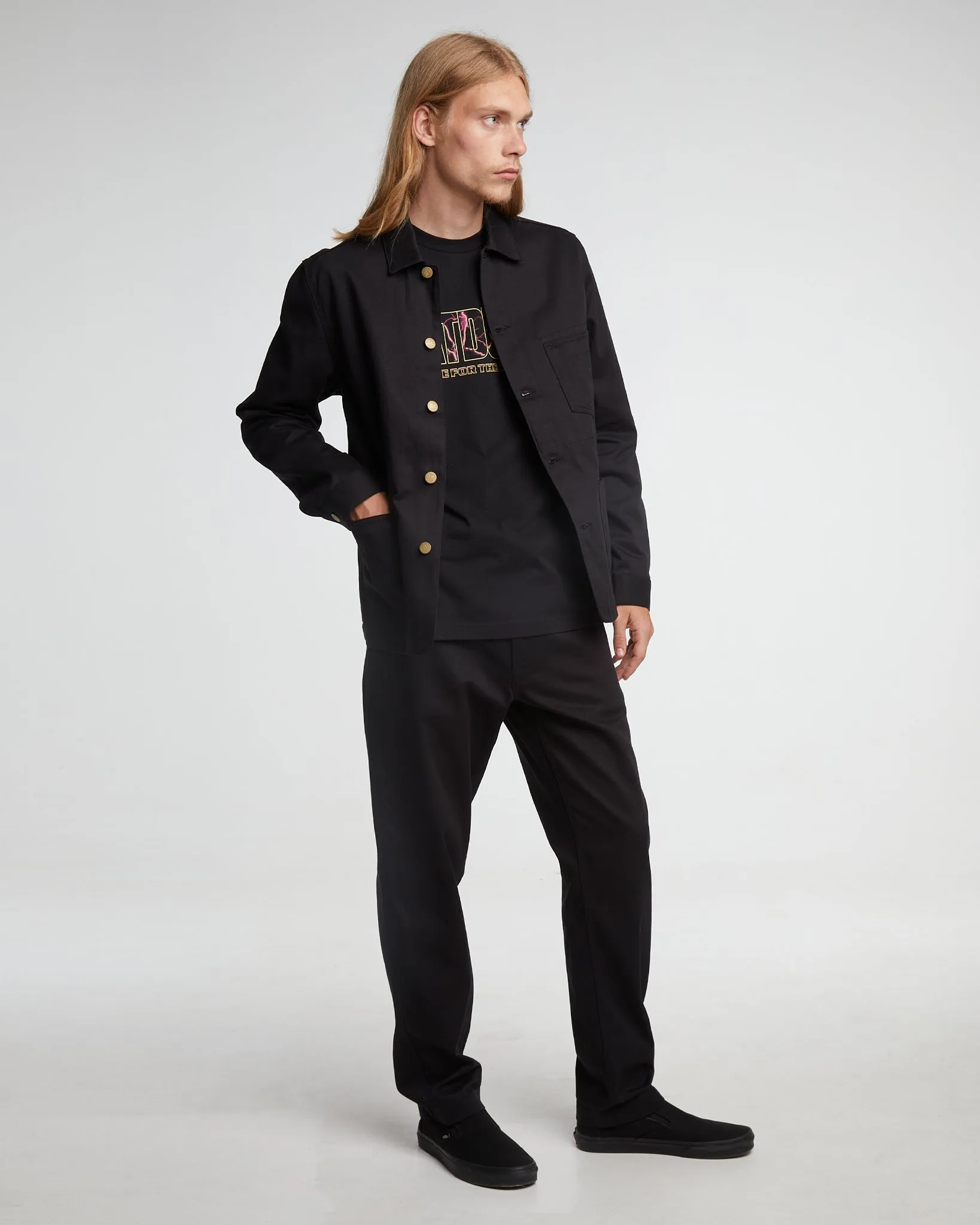 Fleece Inside Fleece Lined Interior Chore Jacket Garage Cotton Black