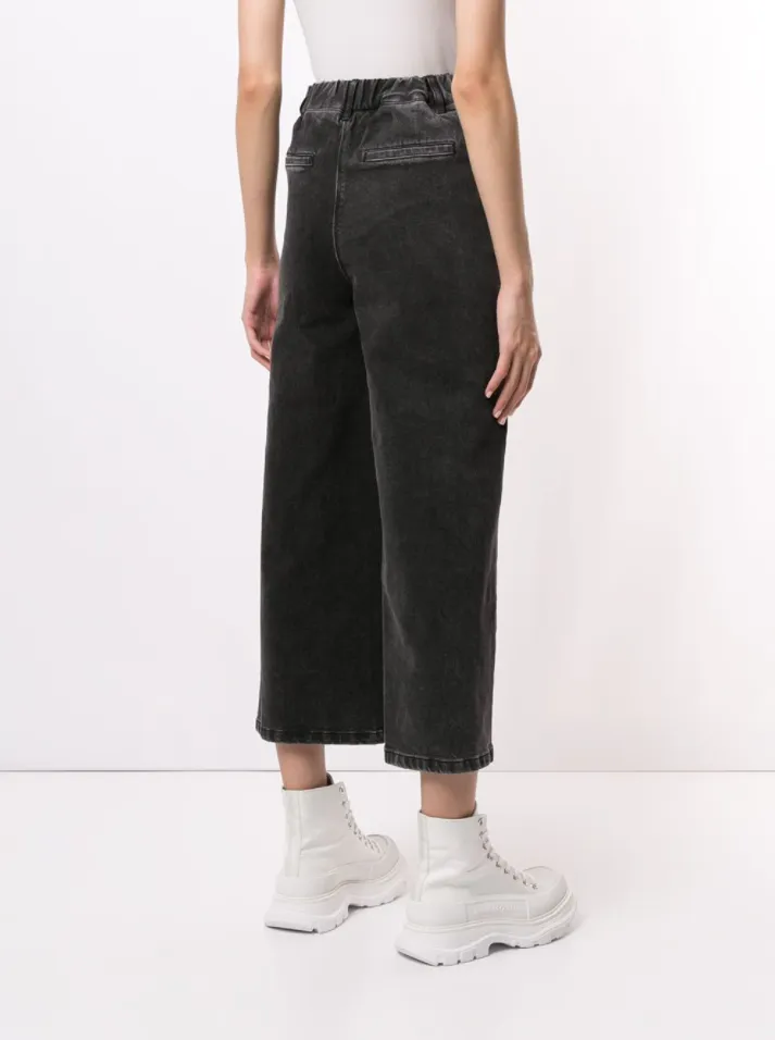 CINCHED WOVEN PANTS BLACK Easy Fashion Bold Accent