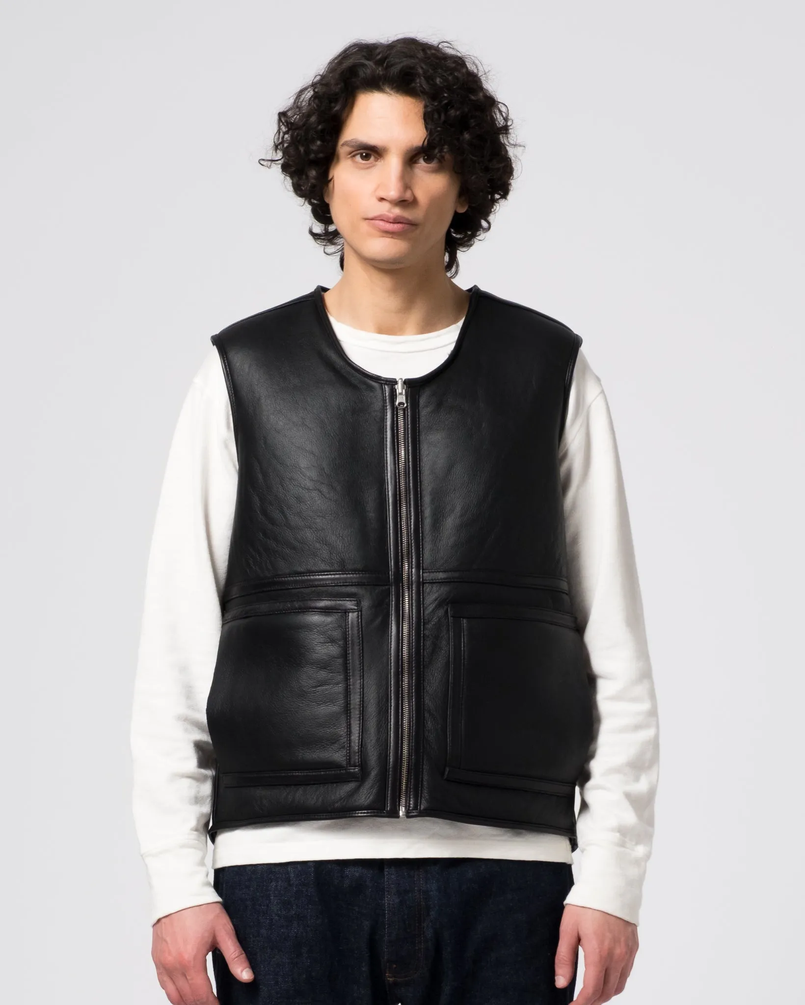 Aviator Vest Shearling Black Essential Fit Breathable Technology