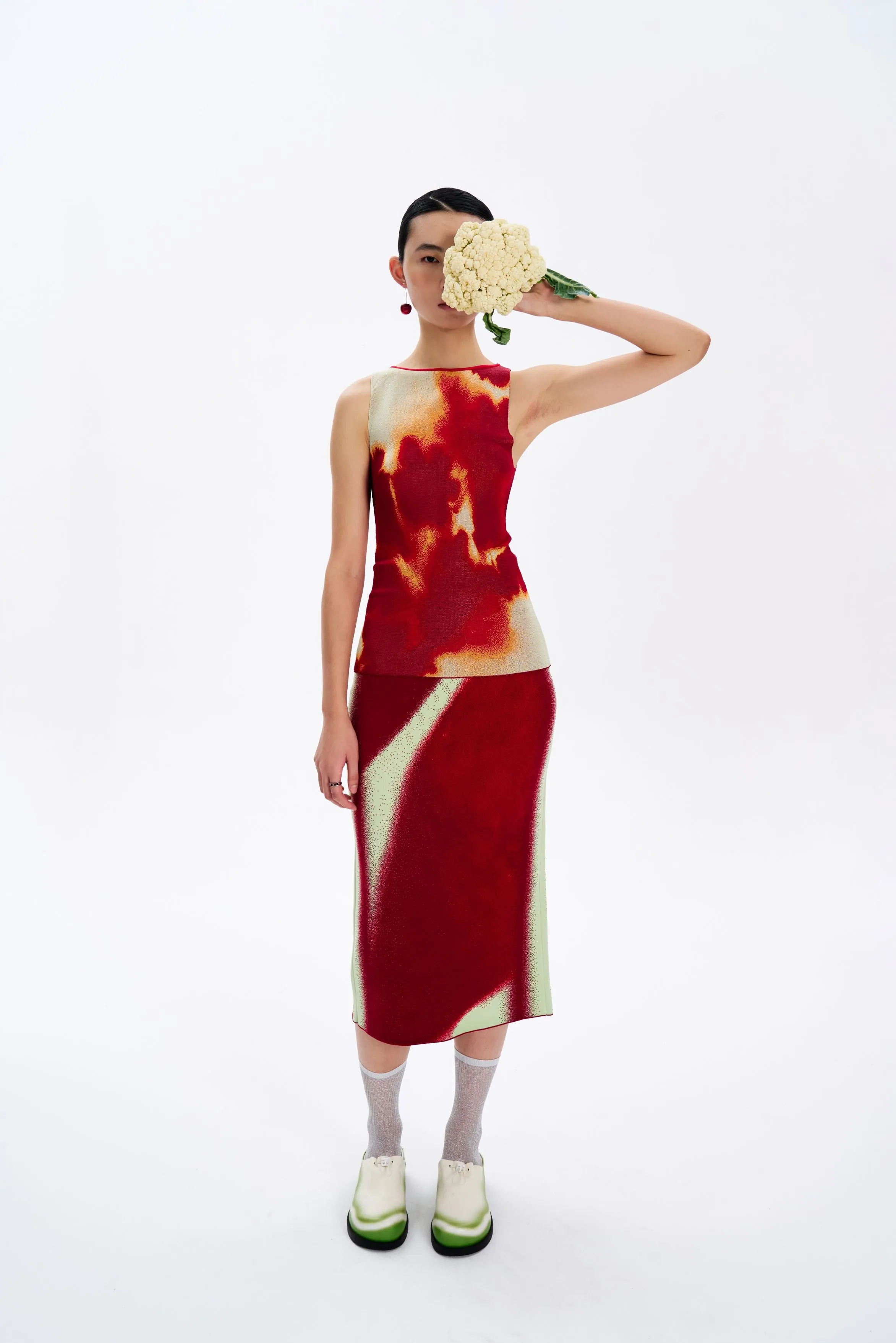 CLAIRE TIE-DYE BOATNECK TANK Zero Waste Production Label