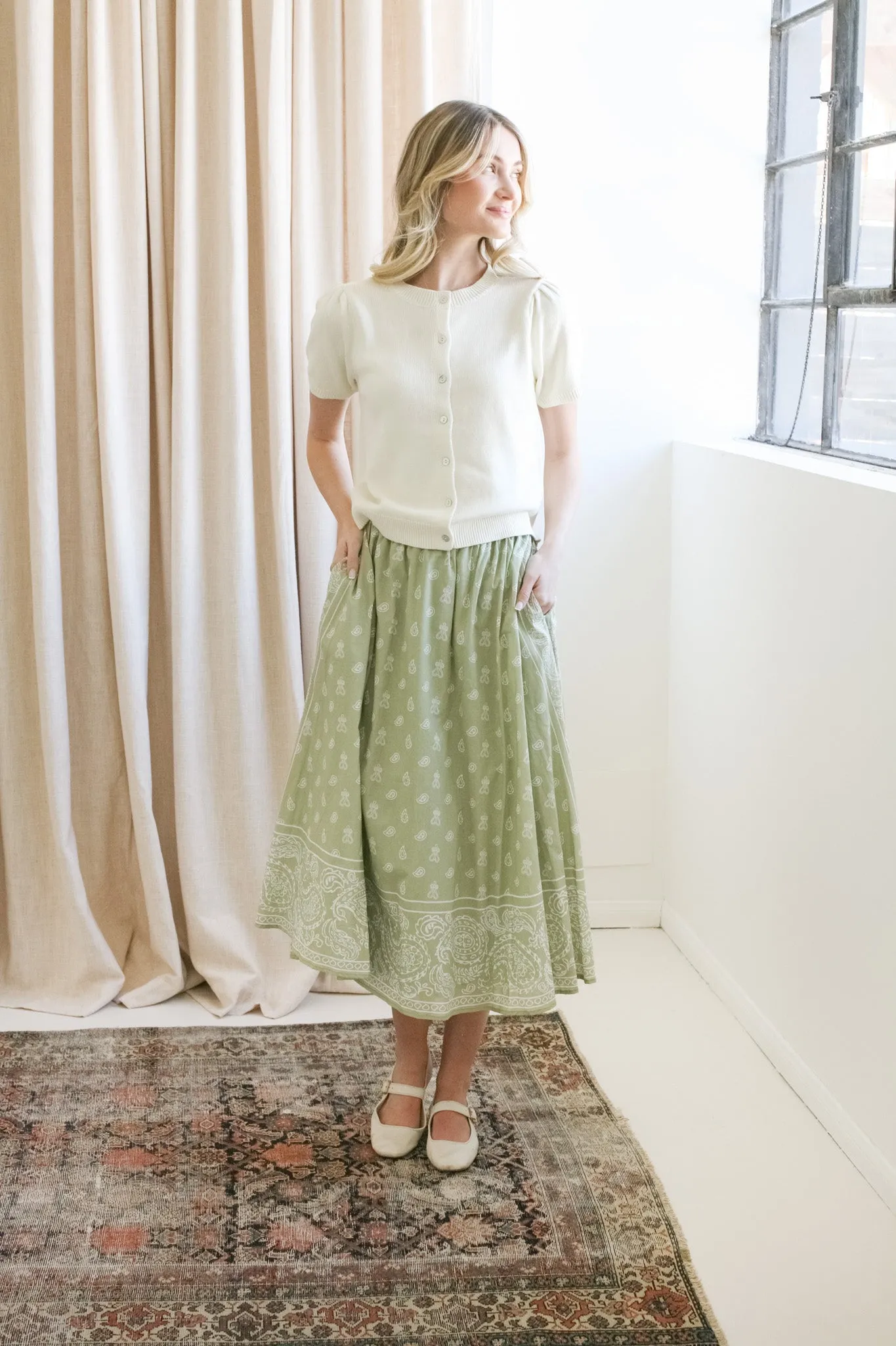 Paisley Midi Skirt Urban Fashion