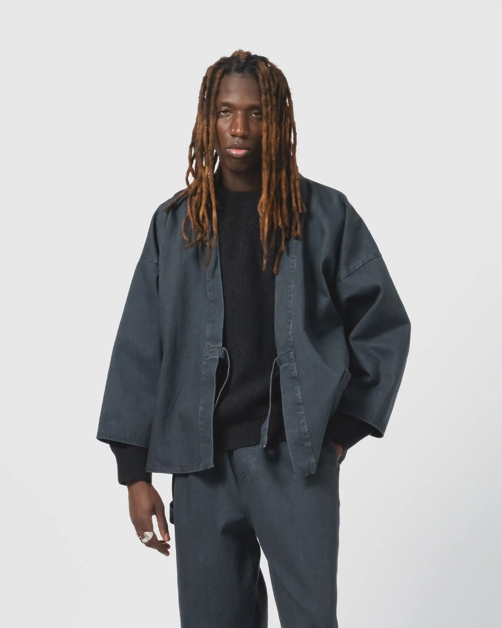 Shogun Kimono Griffin Denim Asphalt Cozy Texture