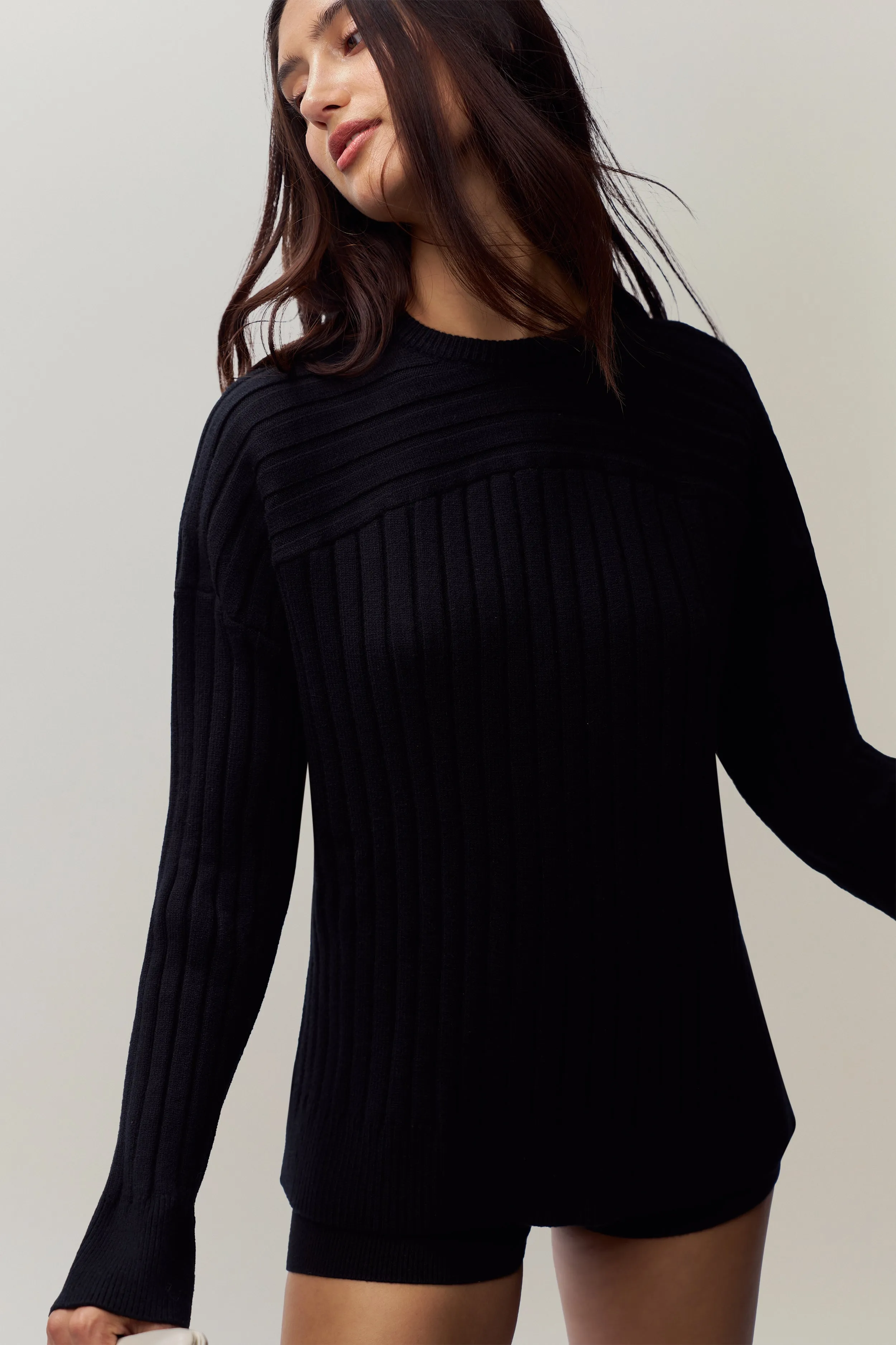 Relaxed Stretch Seasonal Layering Cleon Rib Knit Pullover