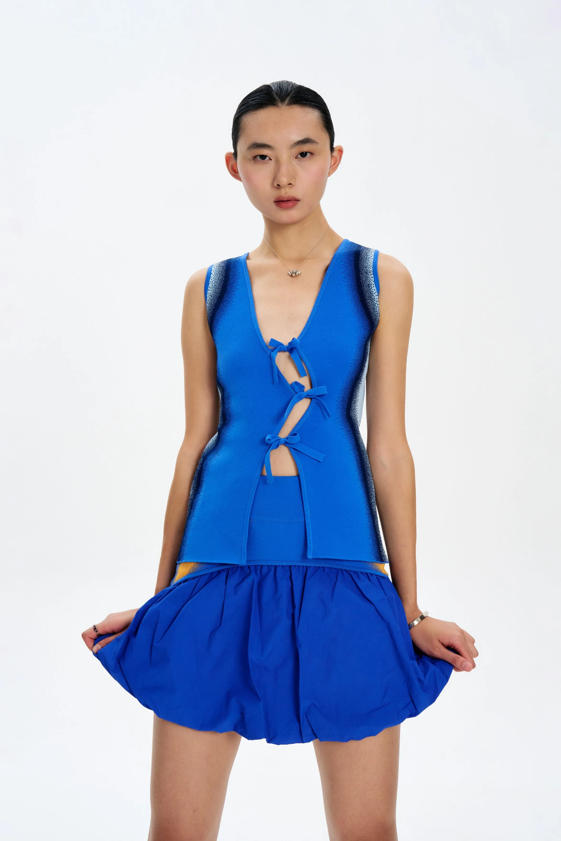 CLIVIA MIXED MEDIA MINI SKIRT Travel Friendly Low-rise style