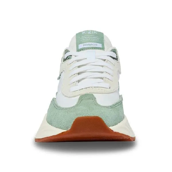 Step Stable Modern Taste Womens Kizik Monaco in White/Iceberg Green