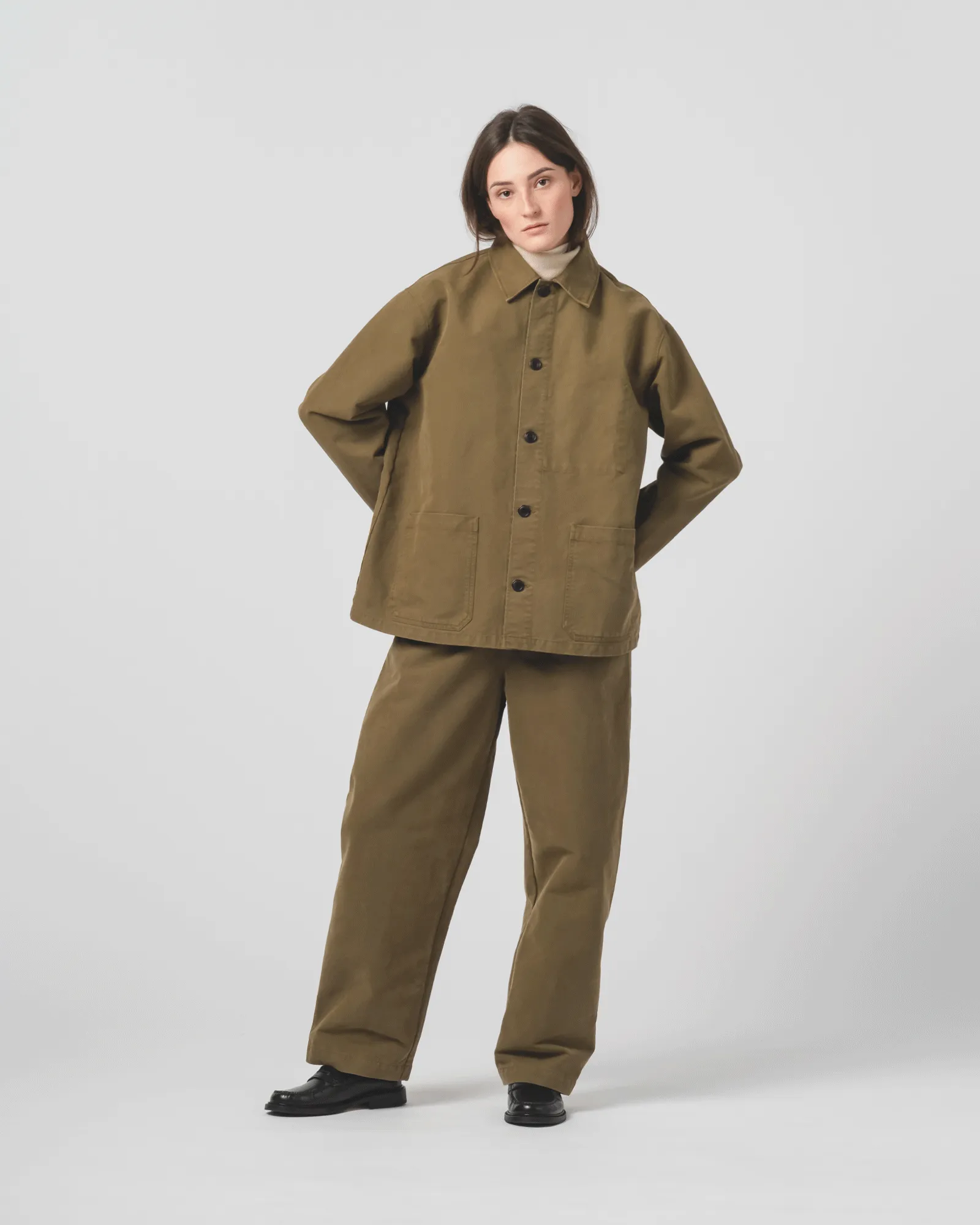 Coach Jacket Nebraska Cotton Fossil Green SlimSilhouette