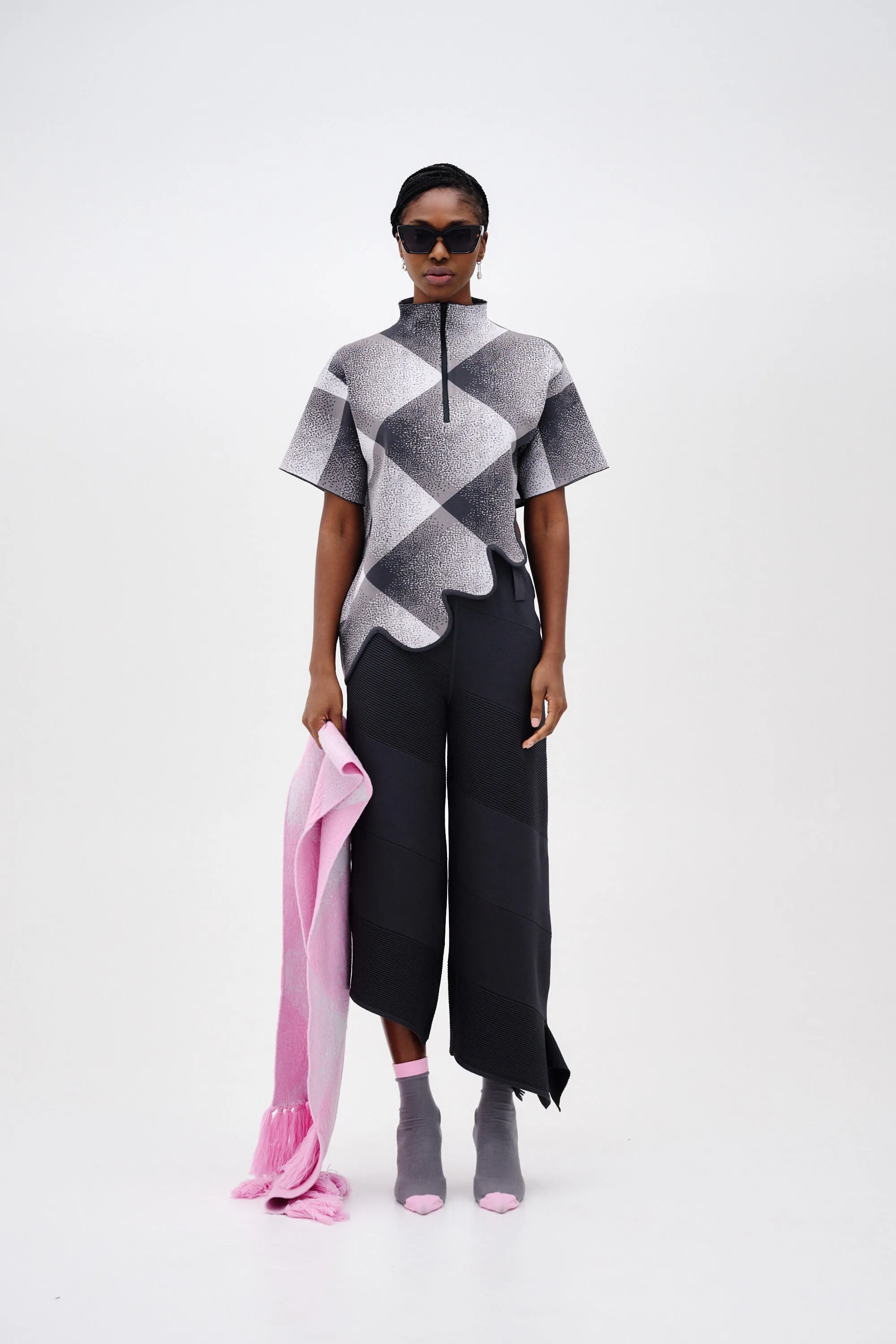 Versatile staple COCO ASYMMETRIC WIDE LEG PANTS