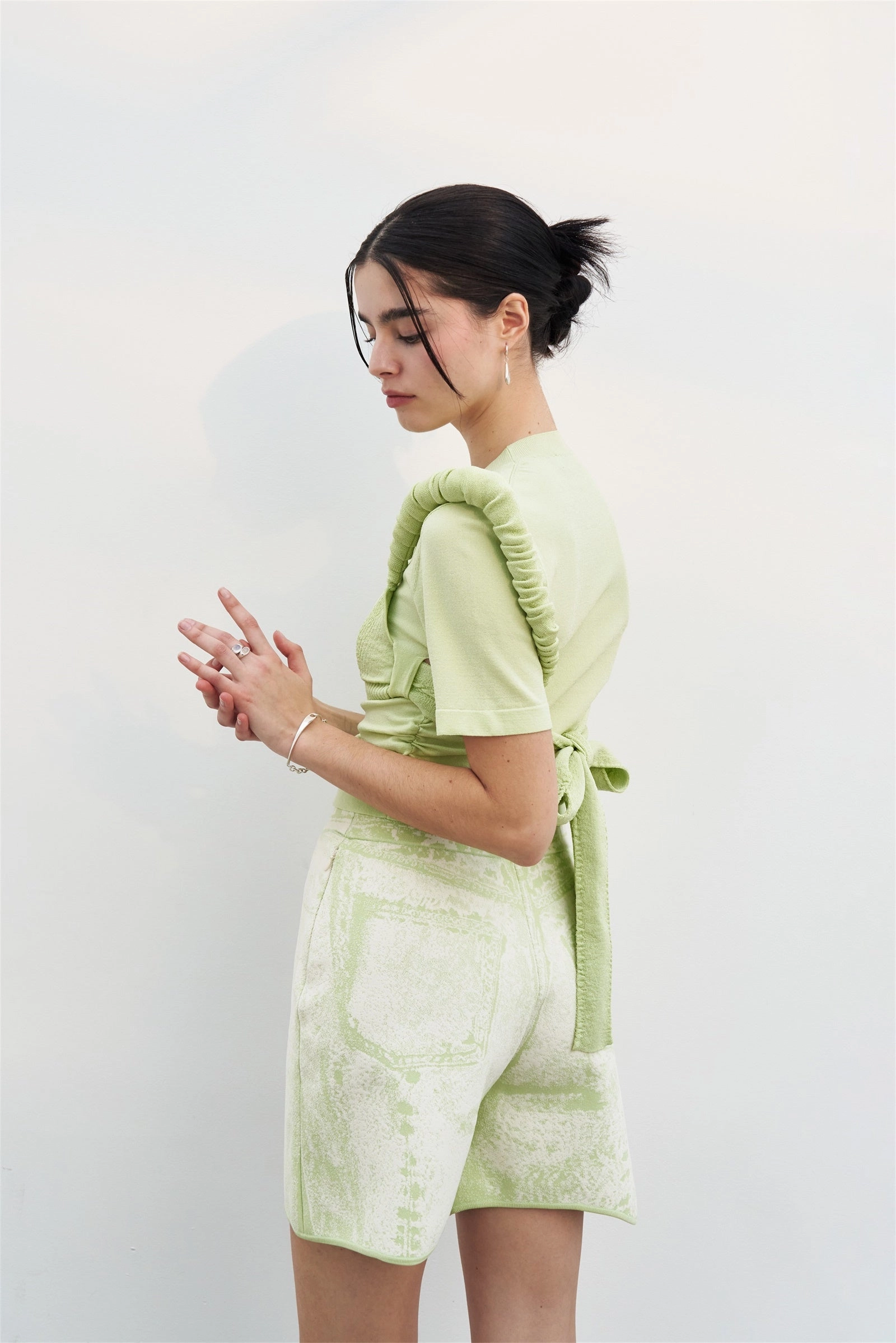 COCO 3D BUBBLE SHORT SLEEVE TOP Drop Shoulder Silhouette