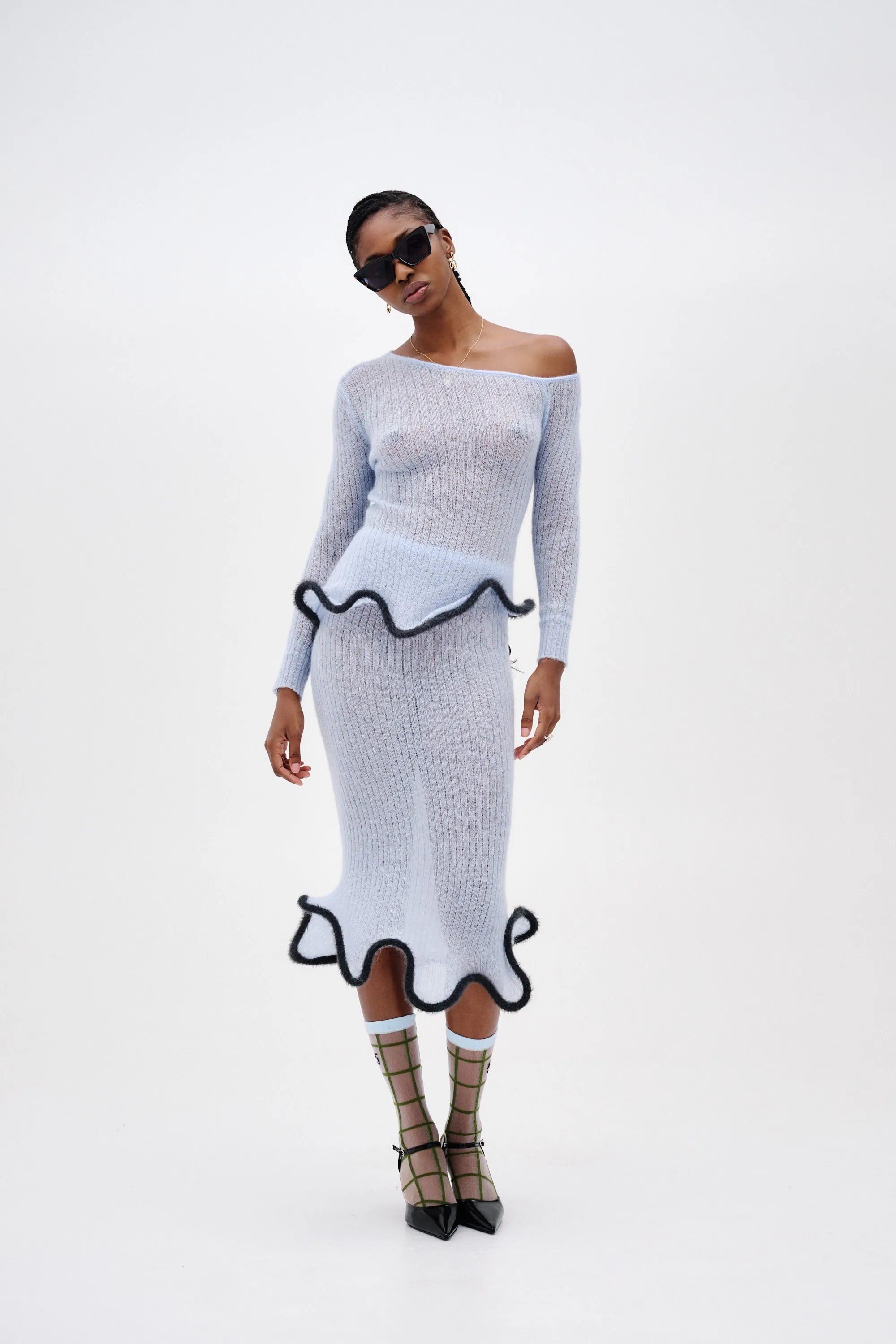 PIXIE ALPACA WAVY LONG SLEEVE TOP DurableCollarStays Odor Resistant Treatment