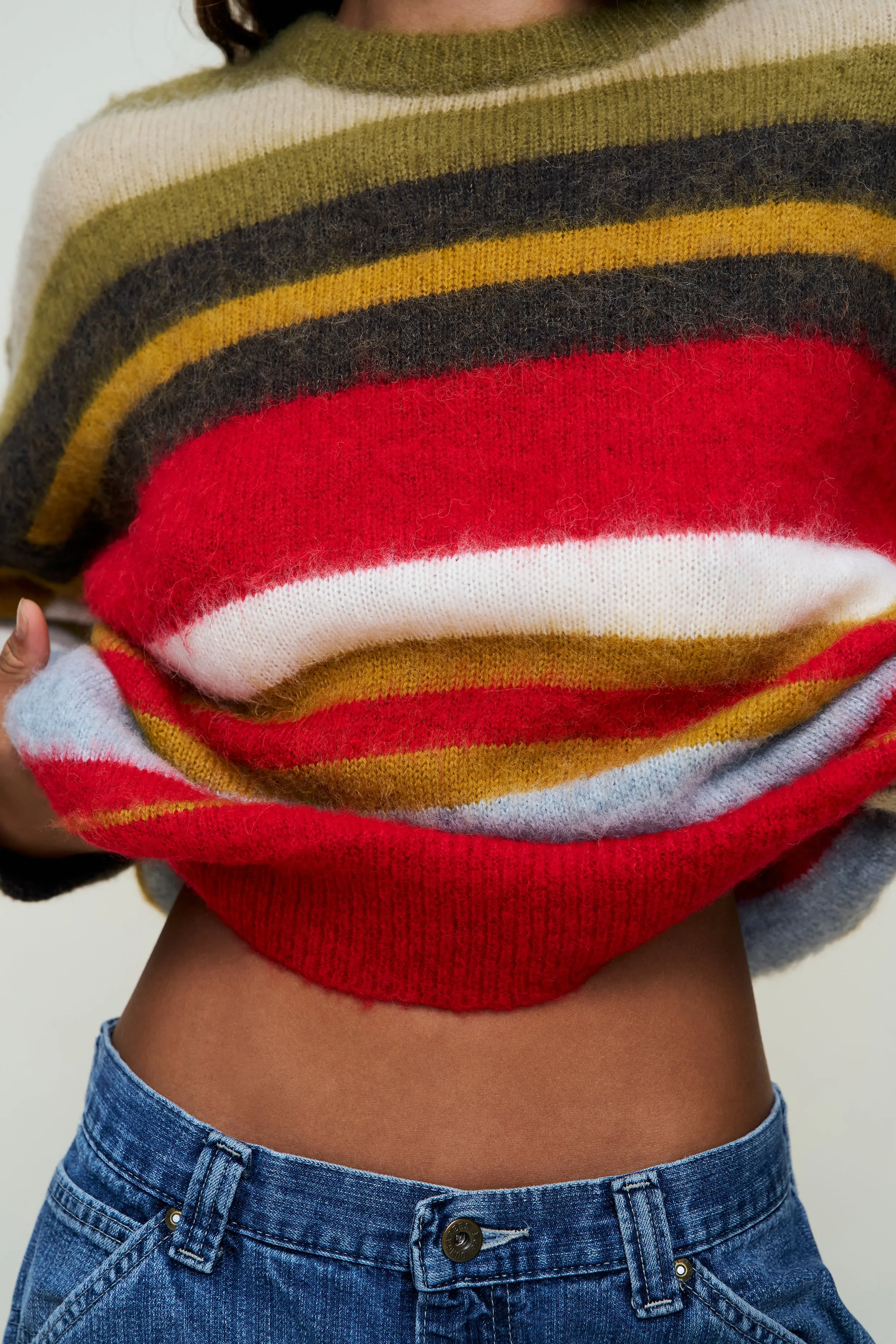 Hawley Oversized Stripe Wool Jumper All-Weather Comfort Cold-Weather Apparel