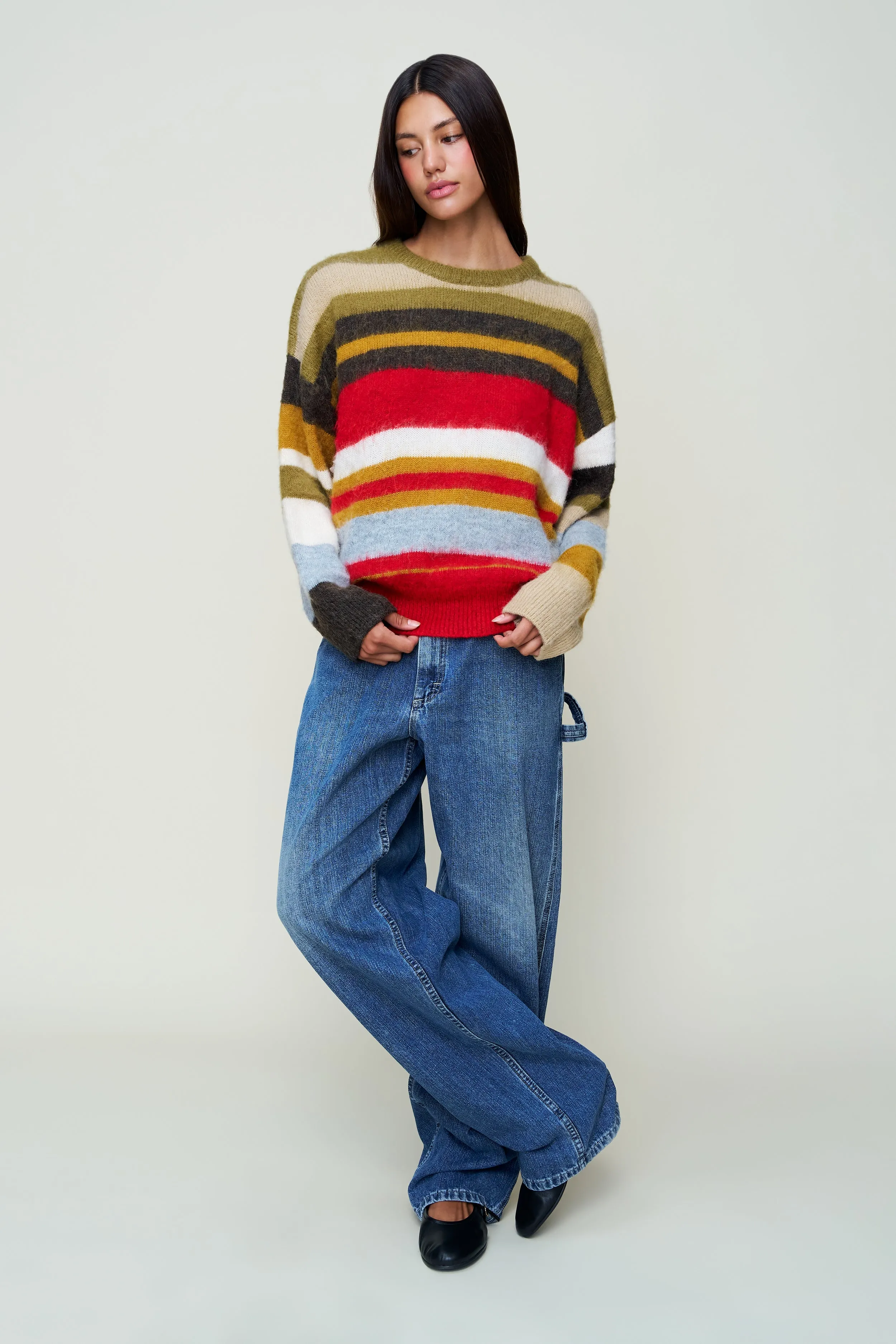 Hawley Oversized Stripe Wool Jumper Fashionable Layer