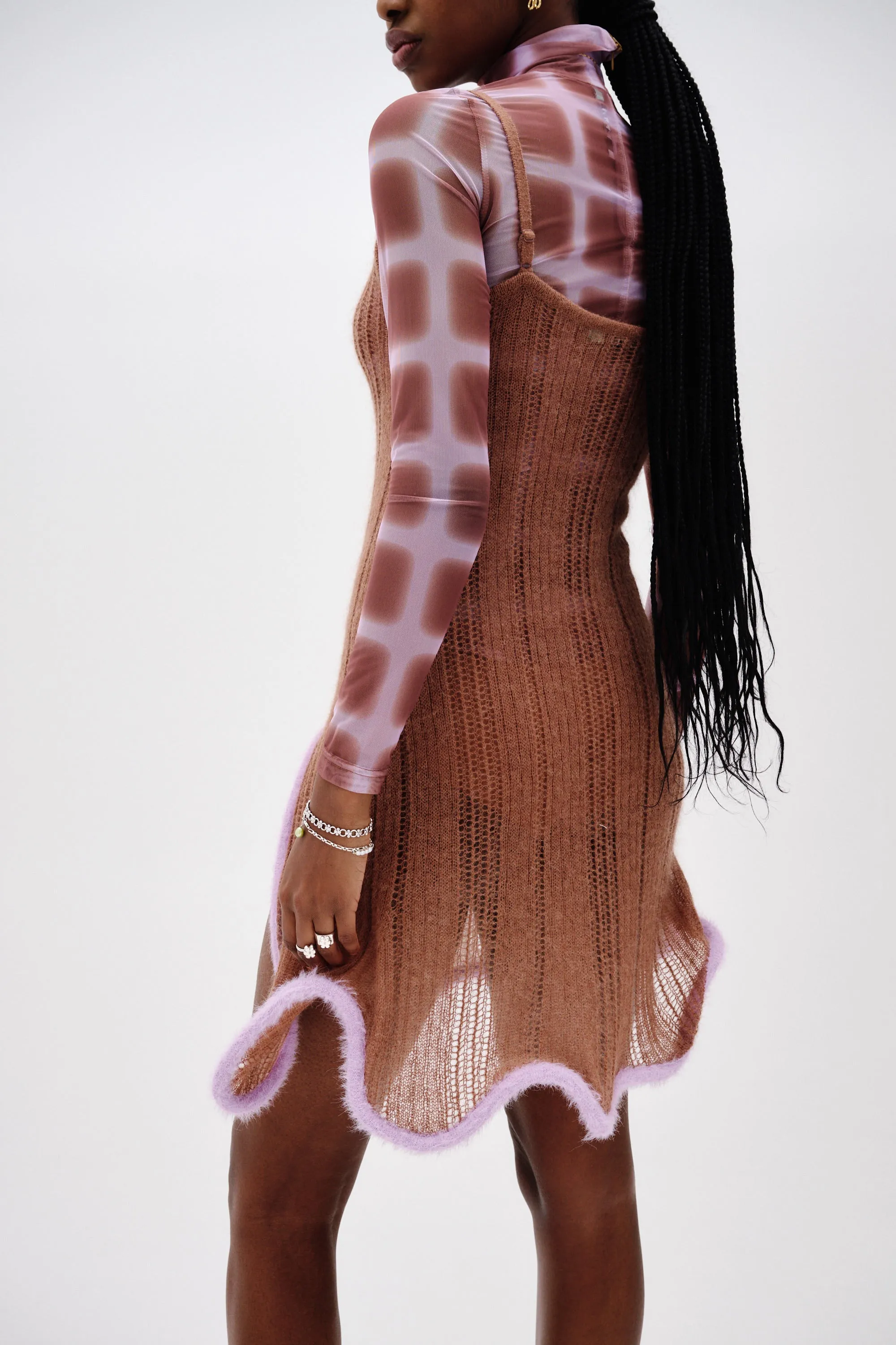 Sharp Style Stylish party wear MALFOY ALPACA WAVY TANK DRESS