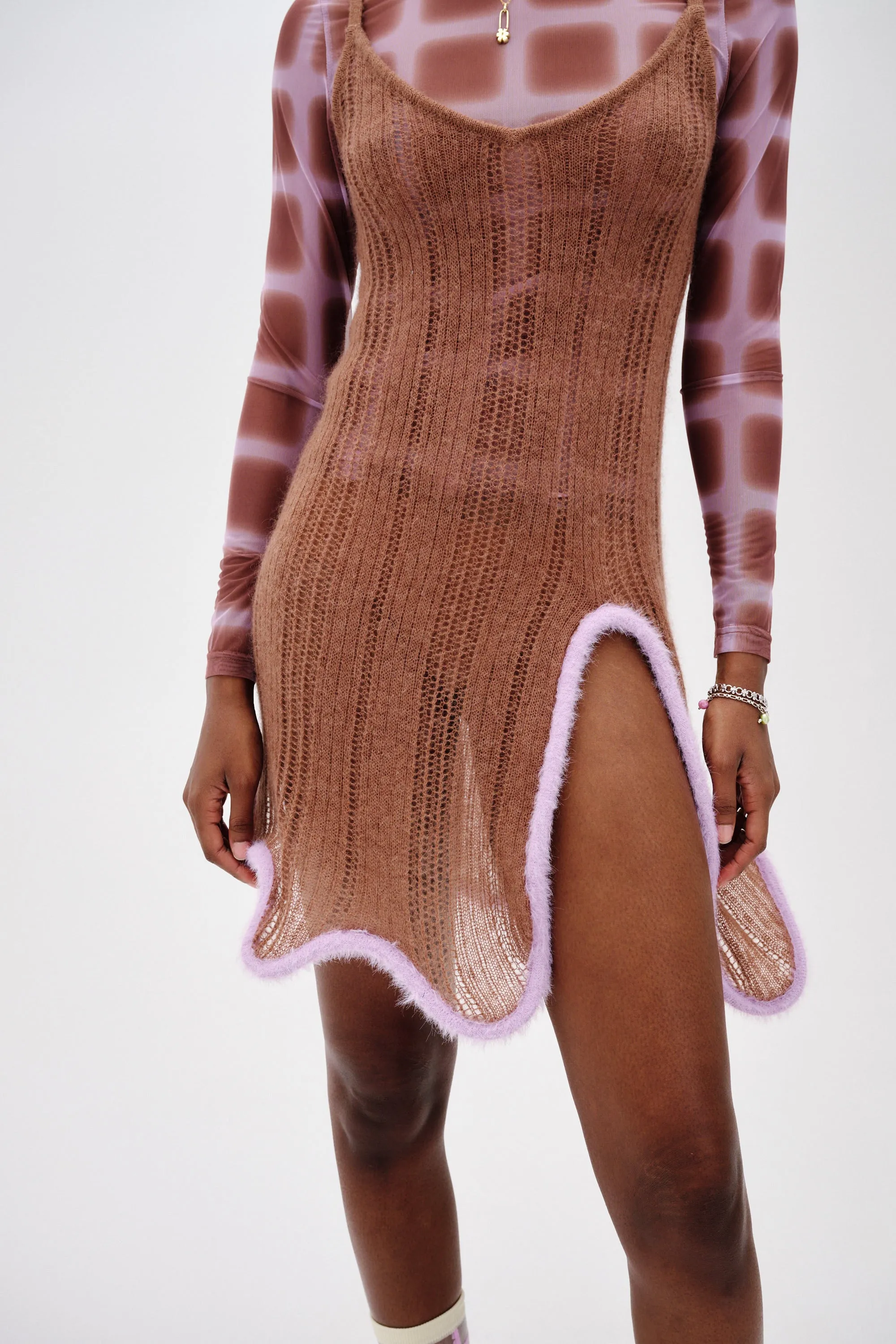 MALFOY ALPACA WAVY TANK DRESS Slim-fit