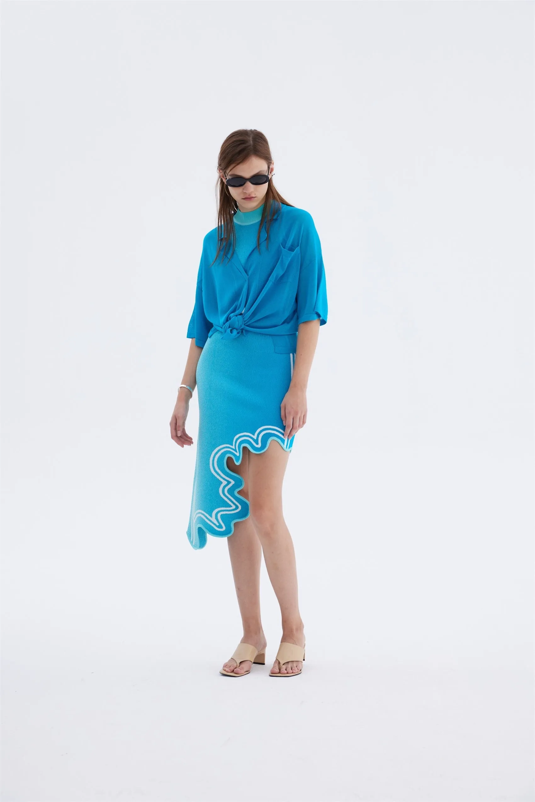 LYDIA WAVY ASYMMETRIC DRESS Relaxed Movement Trendy Layering