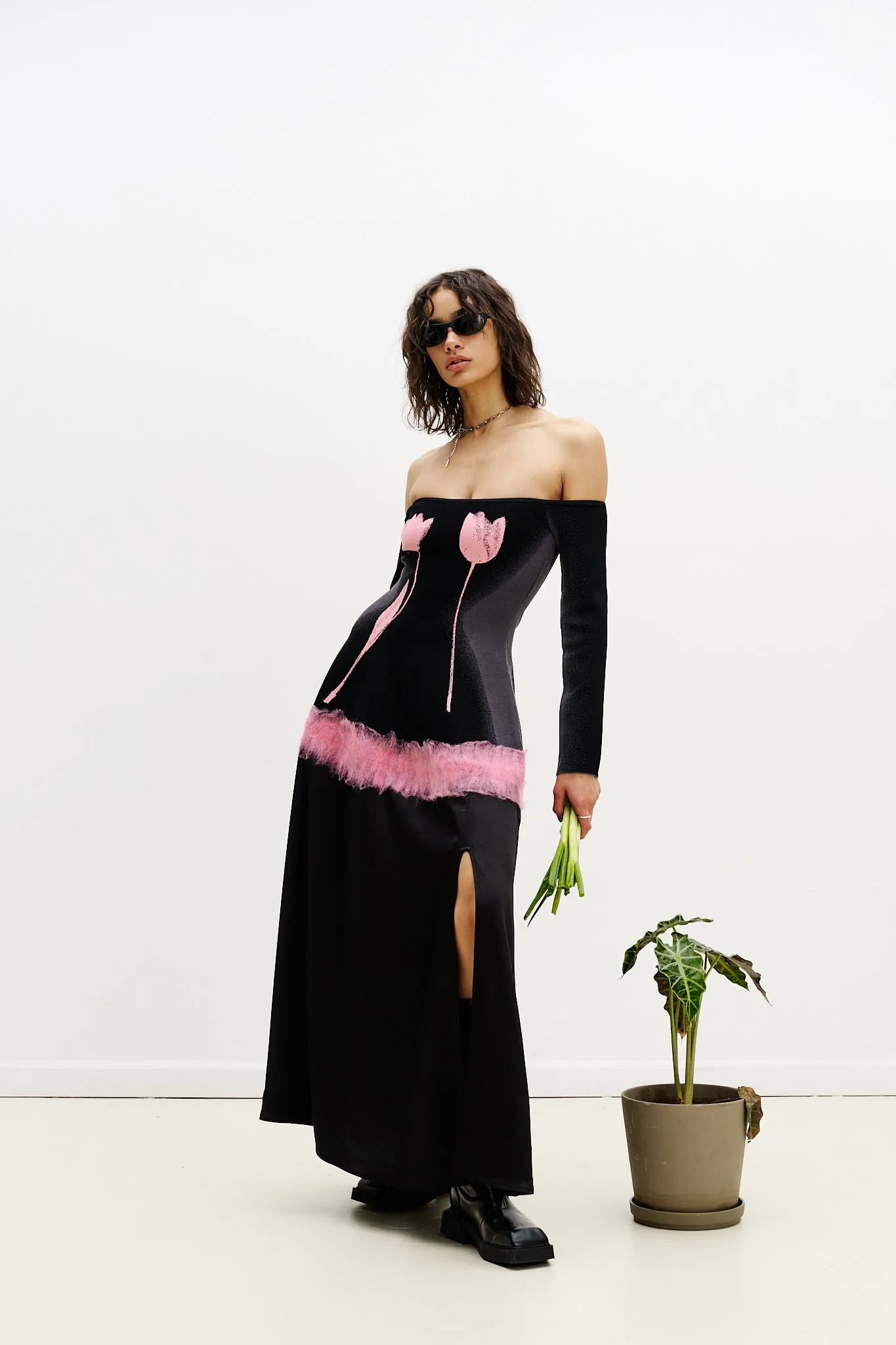 Soft Gradient BRIONI NEEDLE PUNCH MAXI DRESS