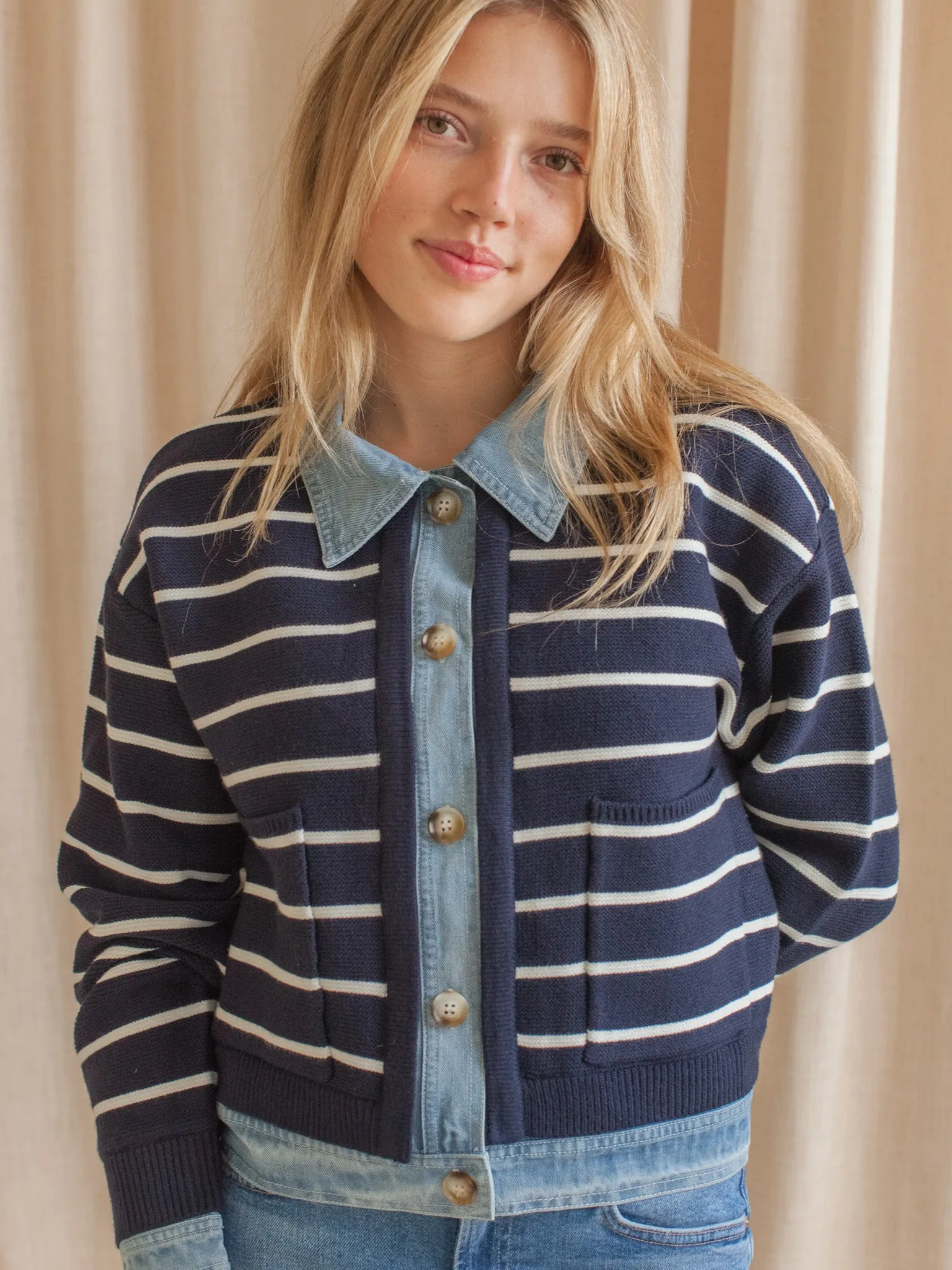 Dani Striped Cardigan Functional Knit