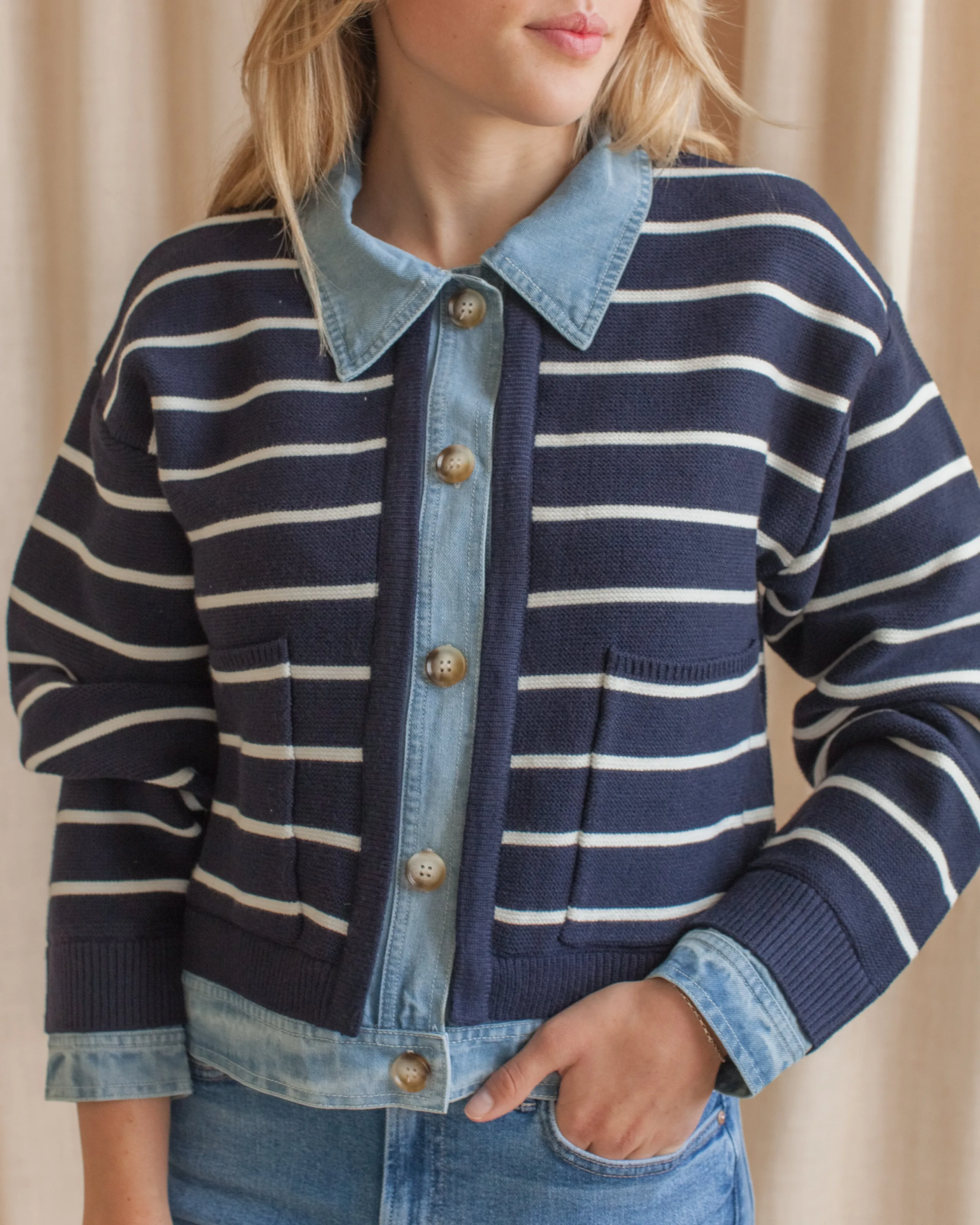 Soft and Elegant Dani Striped Cardigan