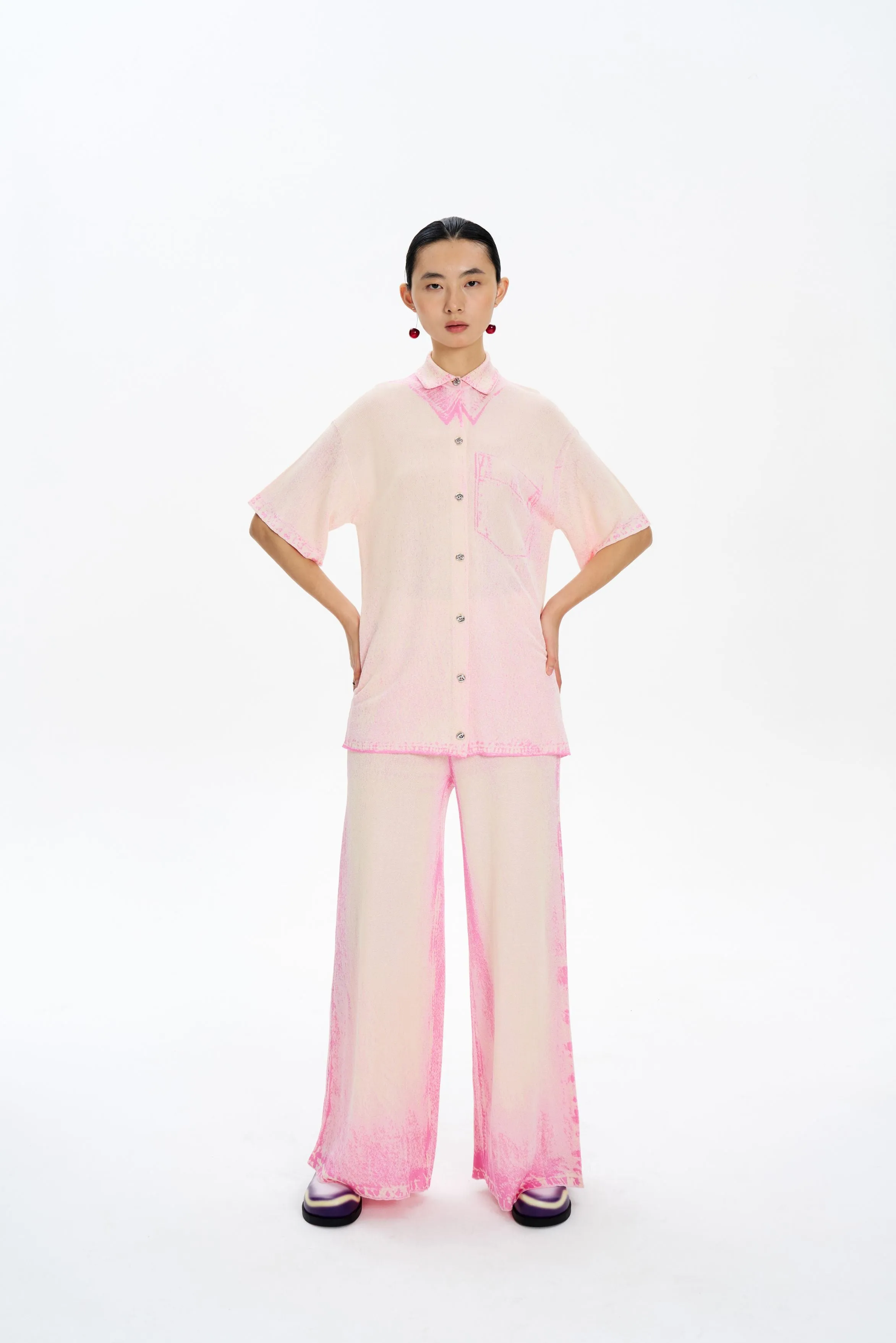 ASHER OVERSIZED DENIM PRINT POLO Odor Neutralizing Technology PlushLining