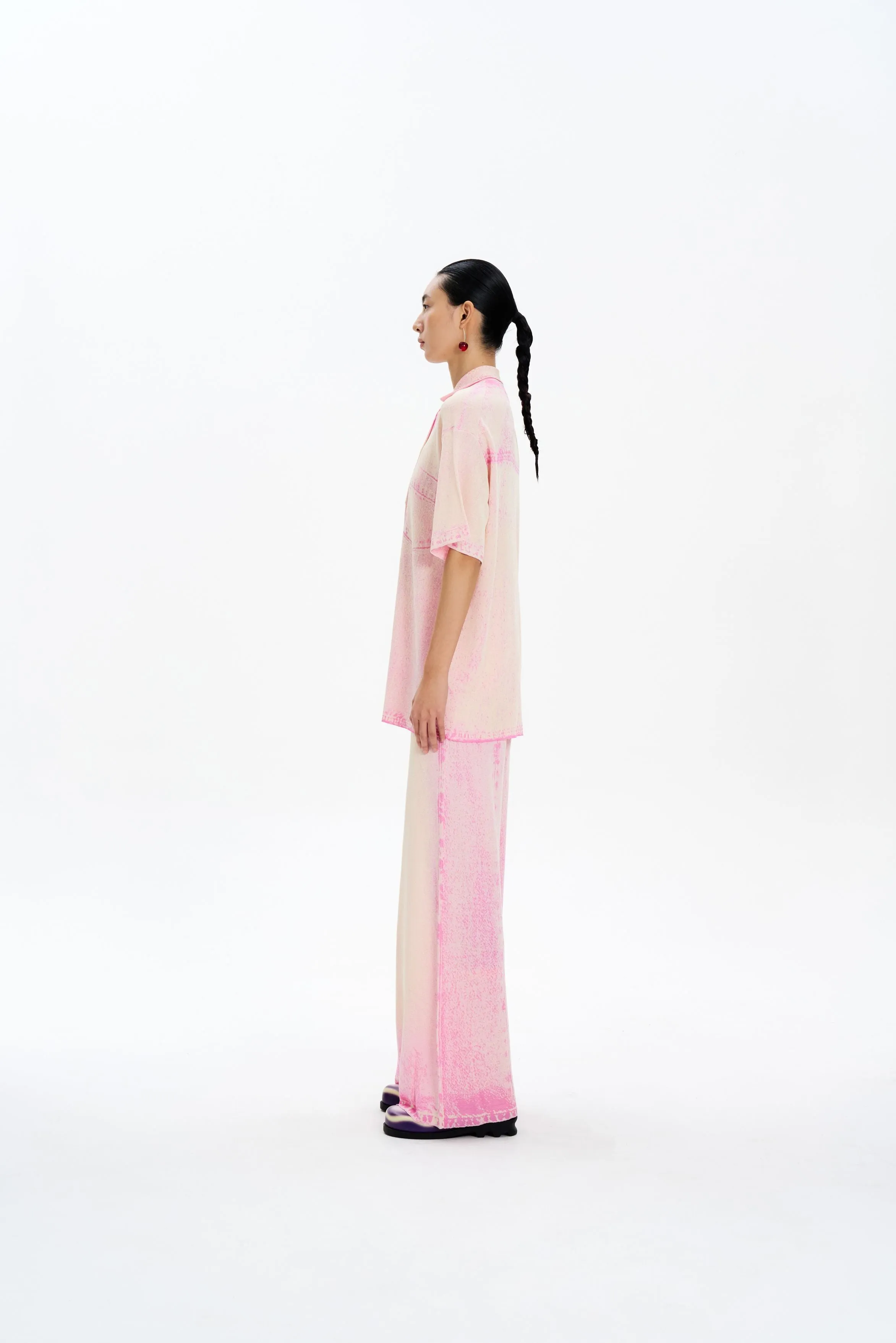 ASHER OVERSIZED DENIM PRINT POLO MoistureWicking QuickDry Textile