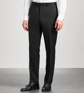 Low Profile Laser Cut Perforations Modern Fit Black Jacquard Tuxedo Pants