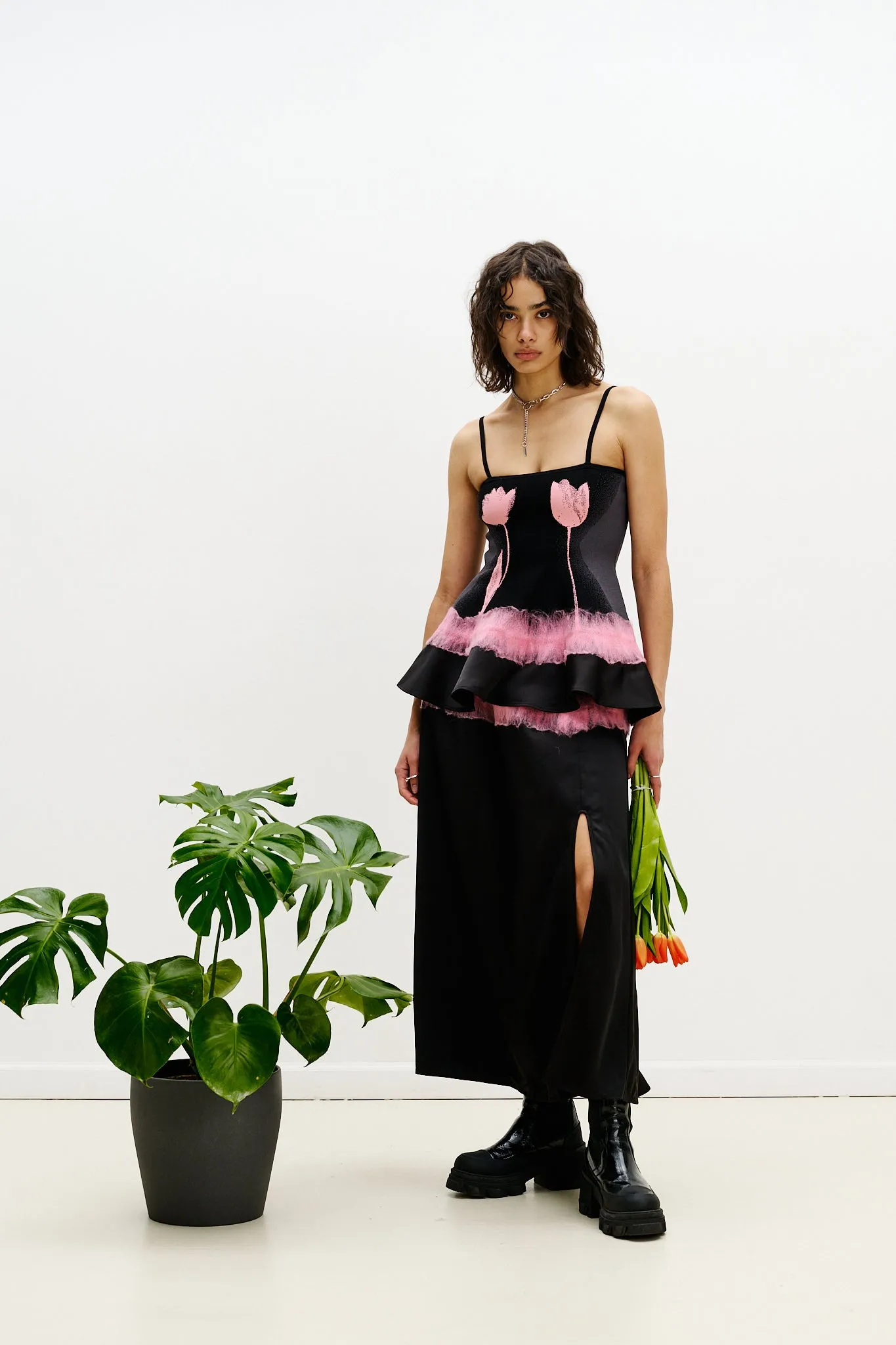 TULIP NEEDLE PUNCH TANK TOP Mesh Panel Details